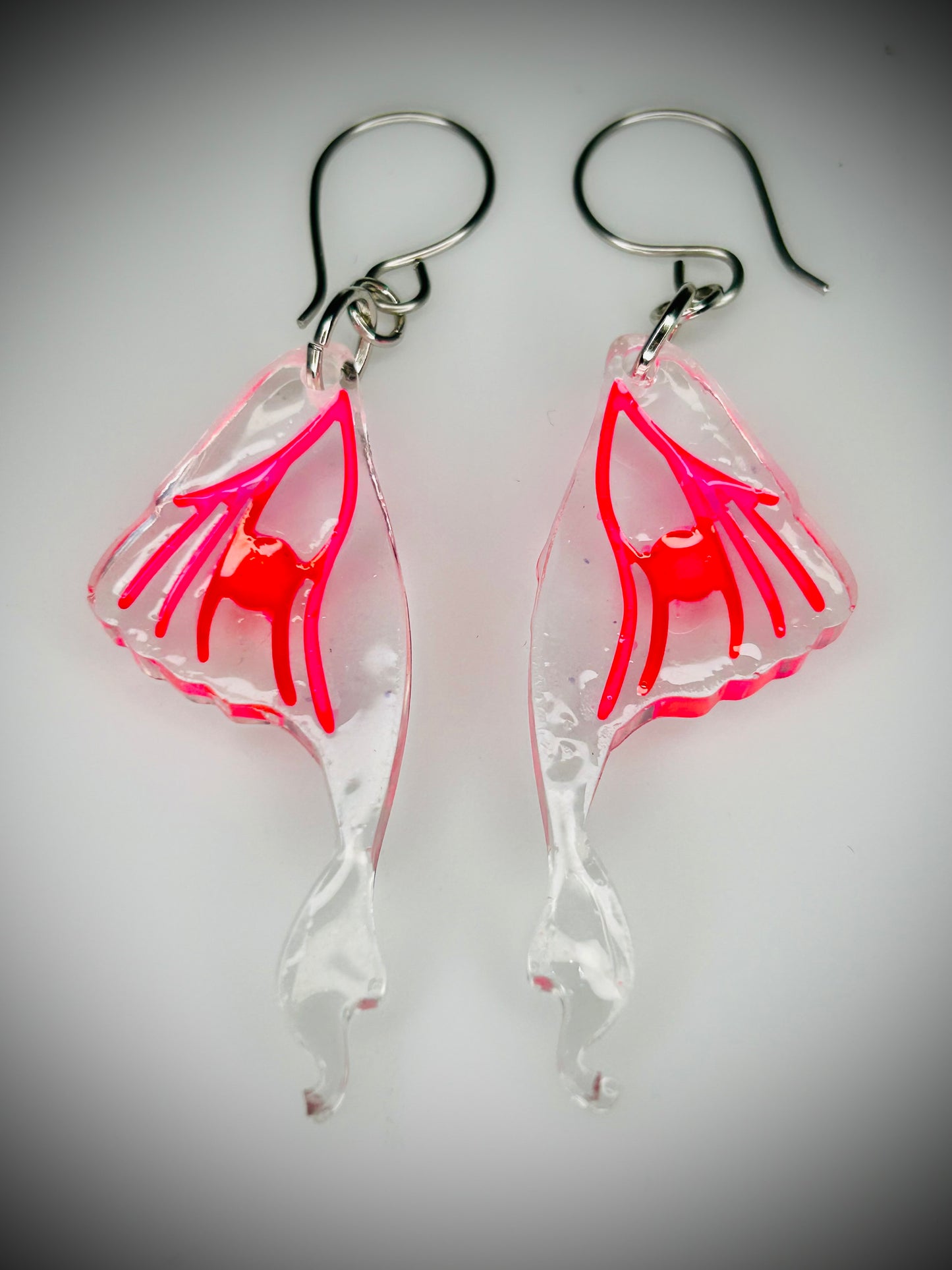 Resin Luna Moth Wing Earrings