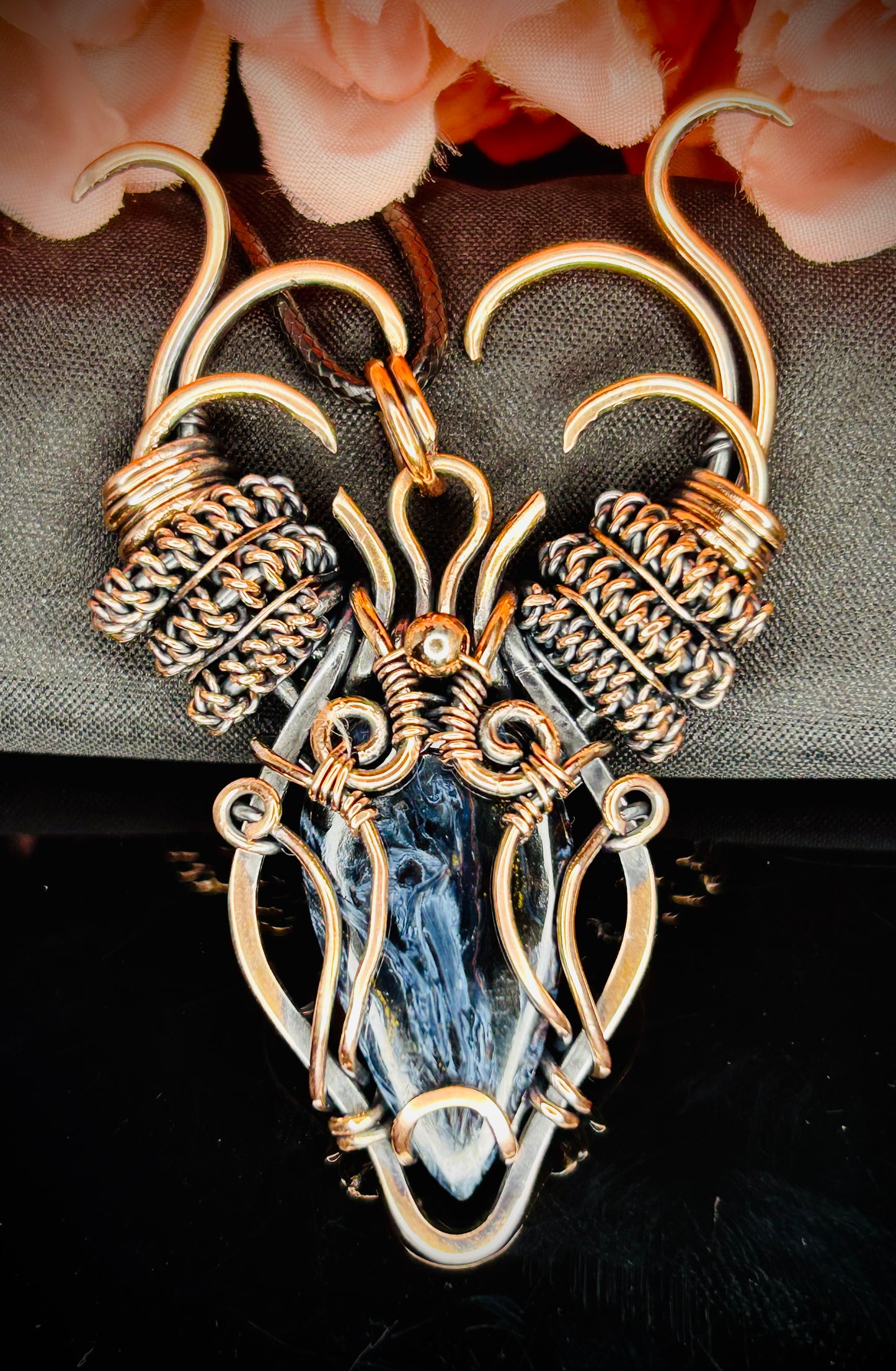Copper Pietersite Deer Pendant