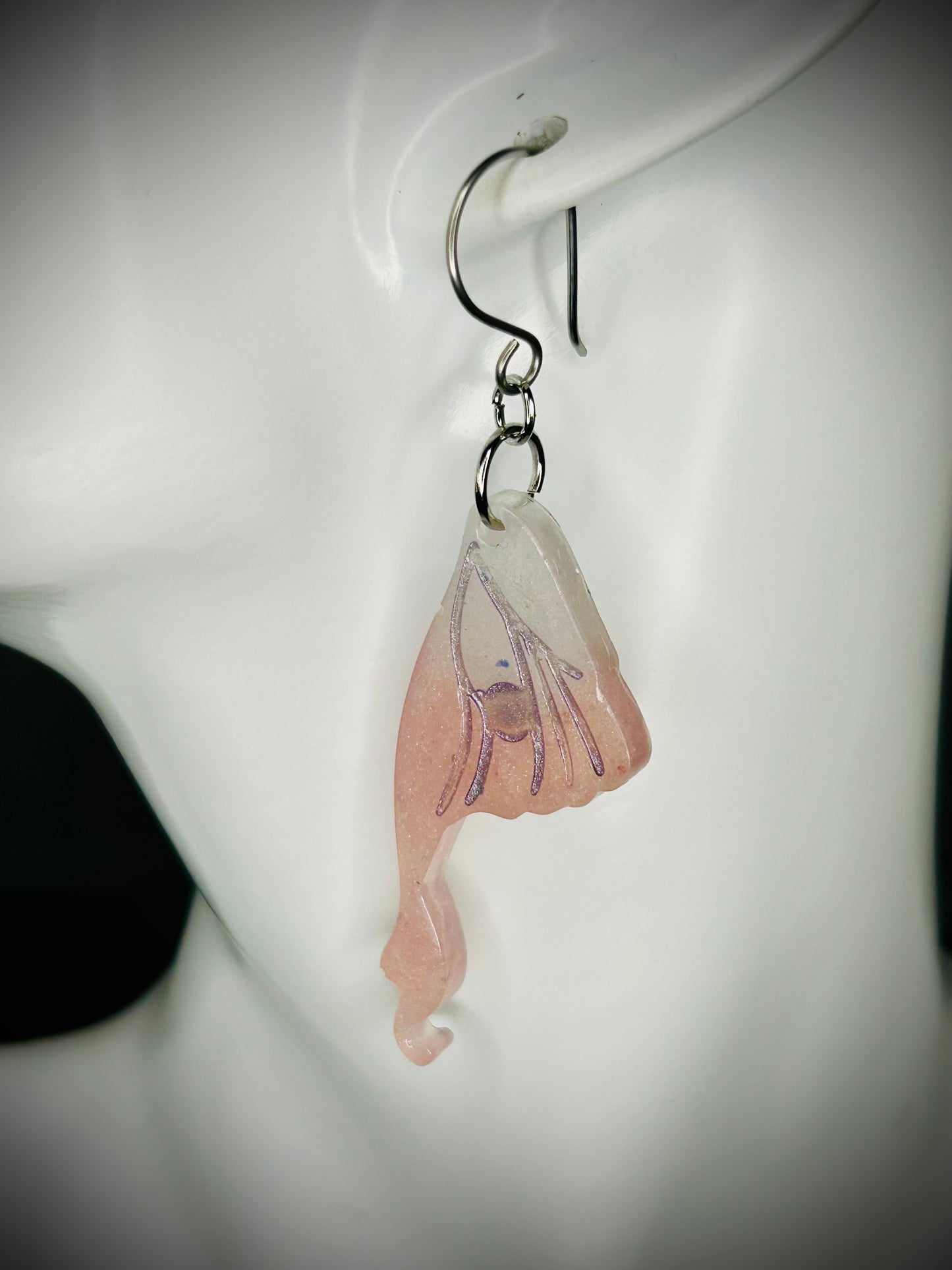 Resin Luna Moth Wing Earrings