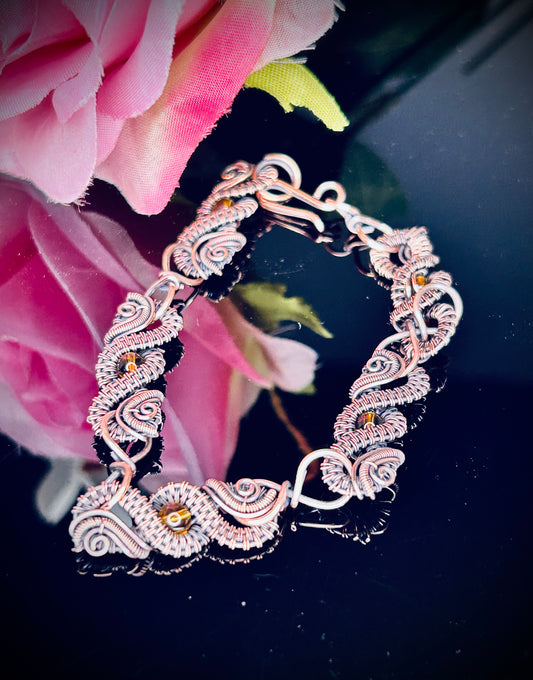 Copper Beaded Link Bracelet