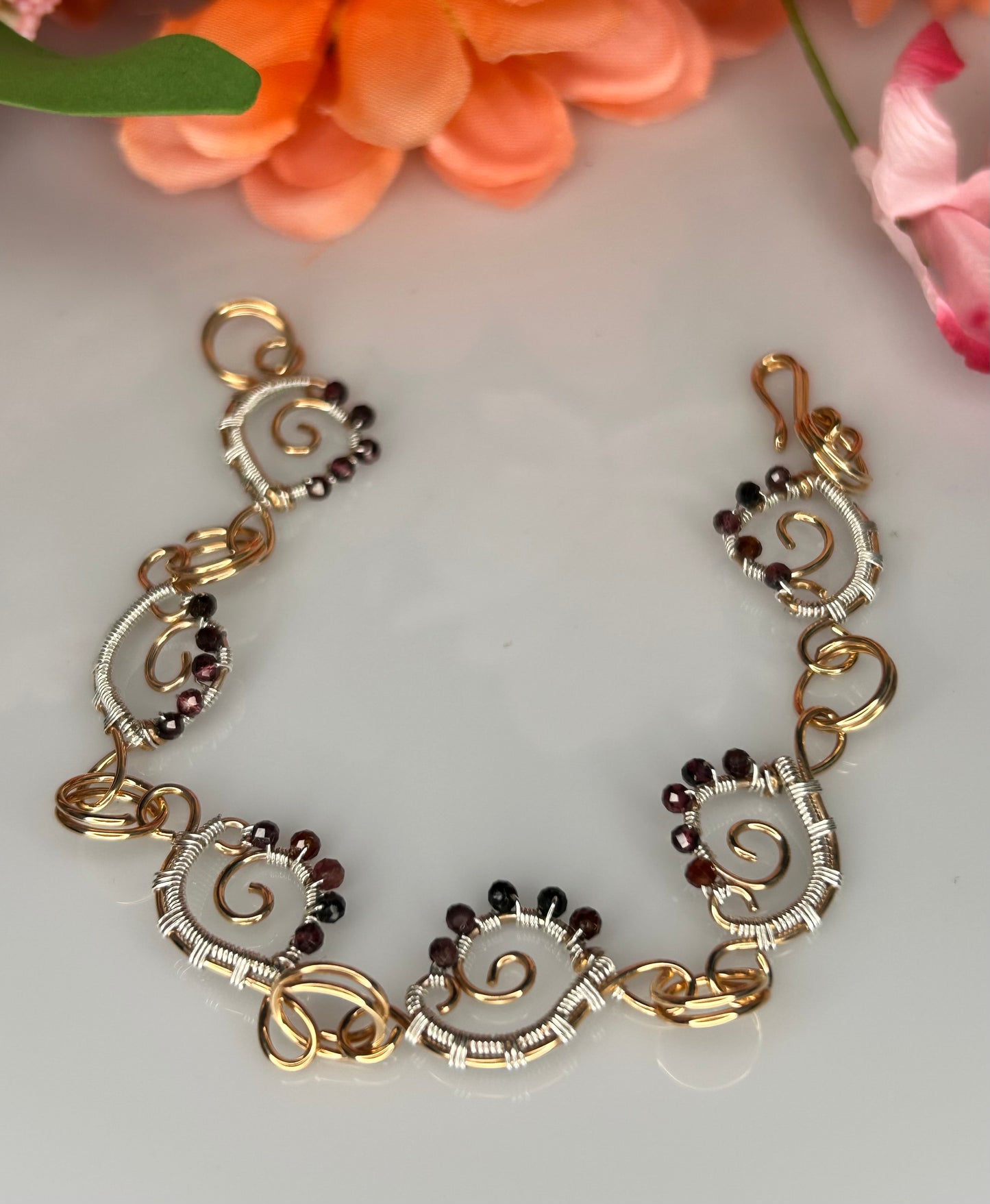 Bronze/Sterling Silver Link Bracelet