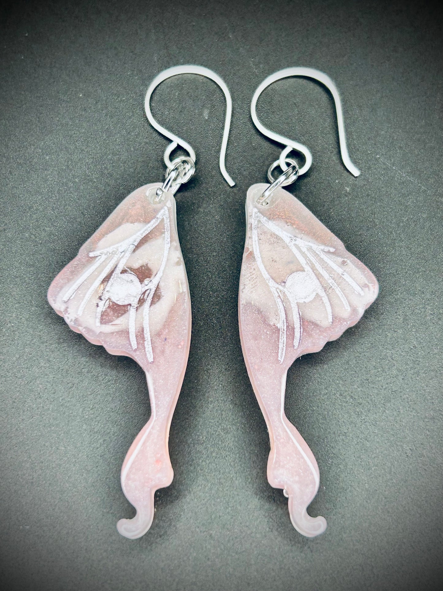 Resin Luna Moth Wing Earrings