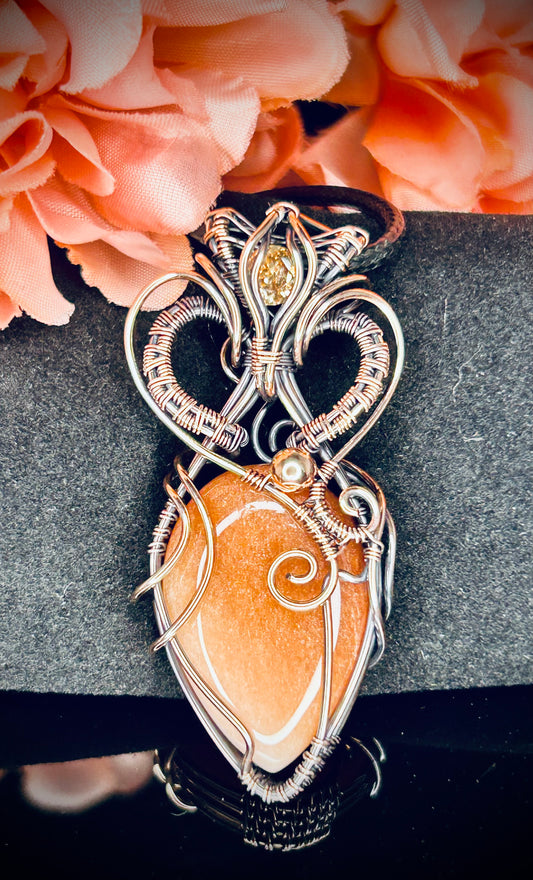 Copper Canyon Peach Feldspar Pendant