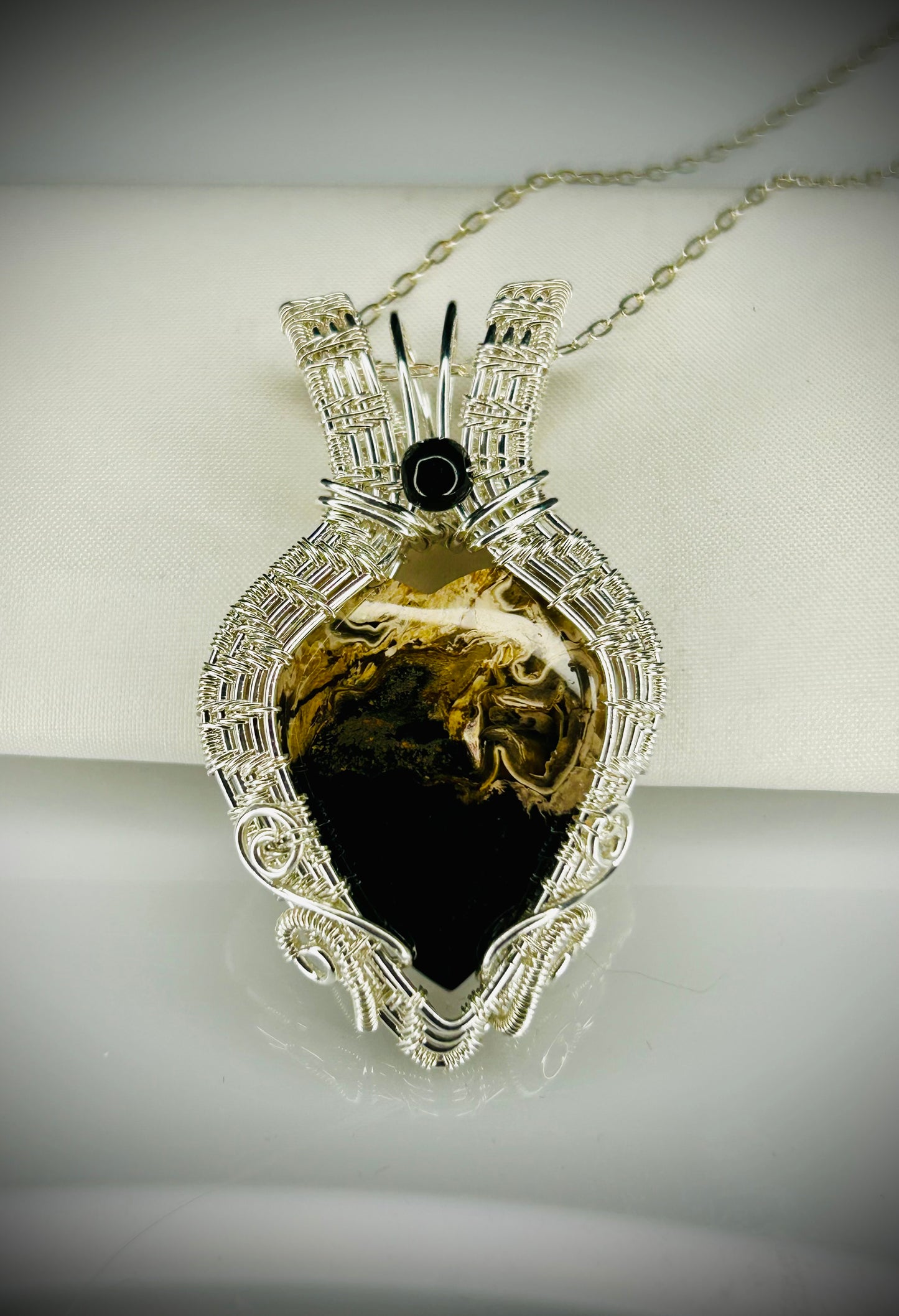 Silver Palm Root Heart Pendant