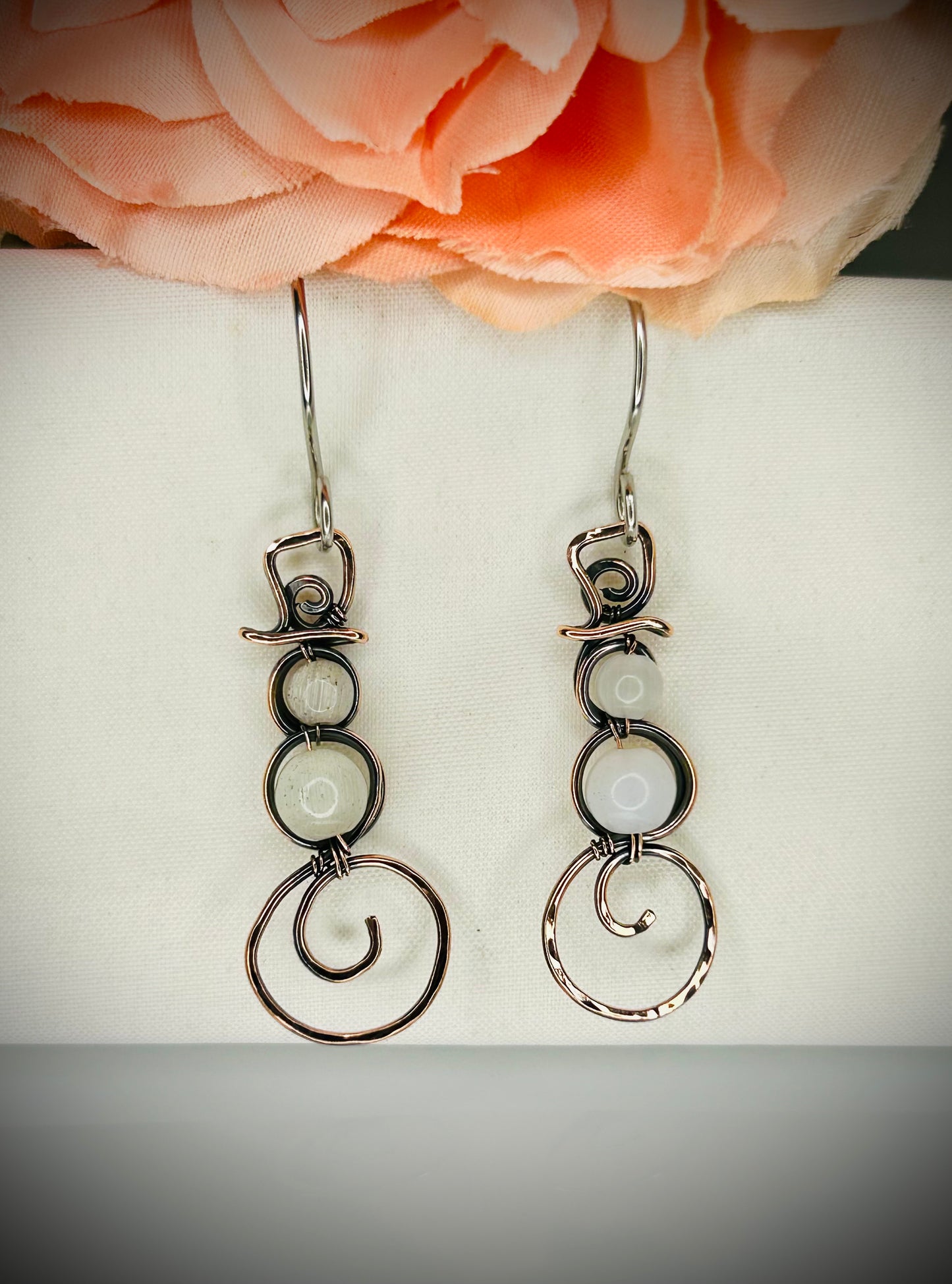 Copper Snowman Earrings