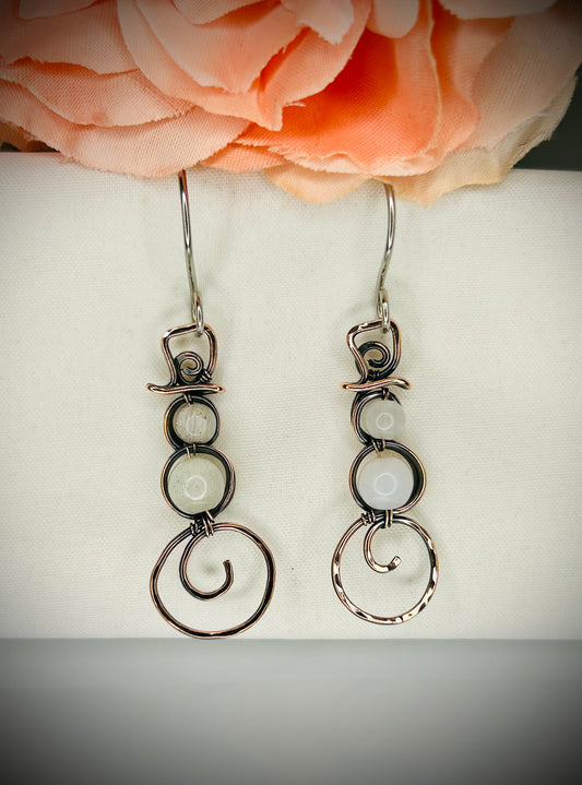 Copper Snowman Earrings