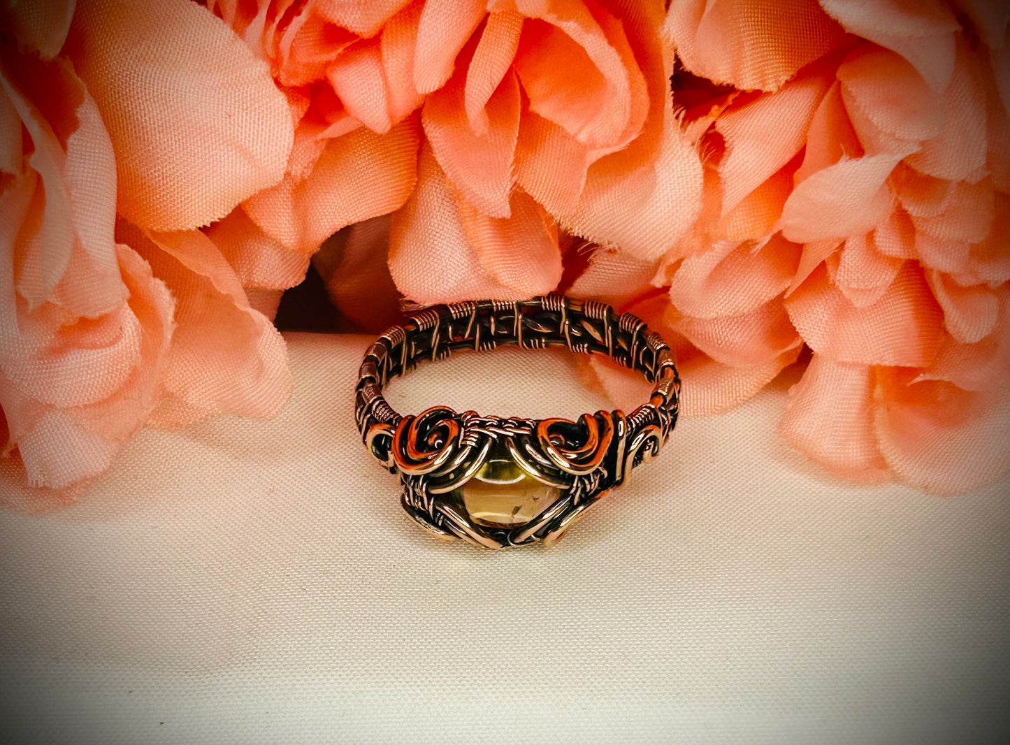 Copper Citrin Ring size 10.5
