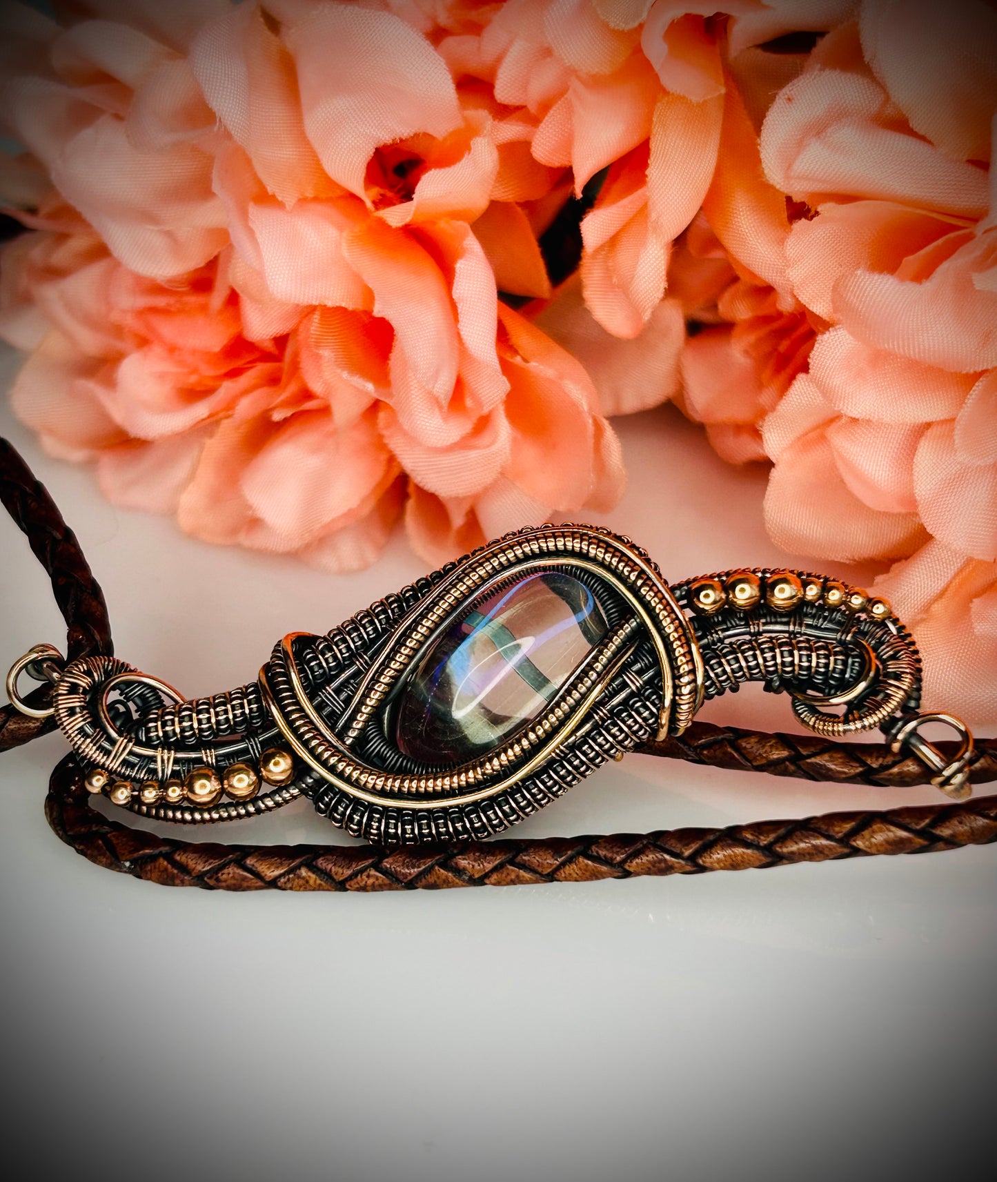 Copper Prism Glass Pendant