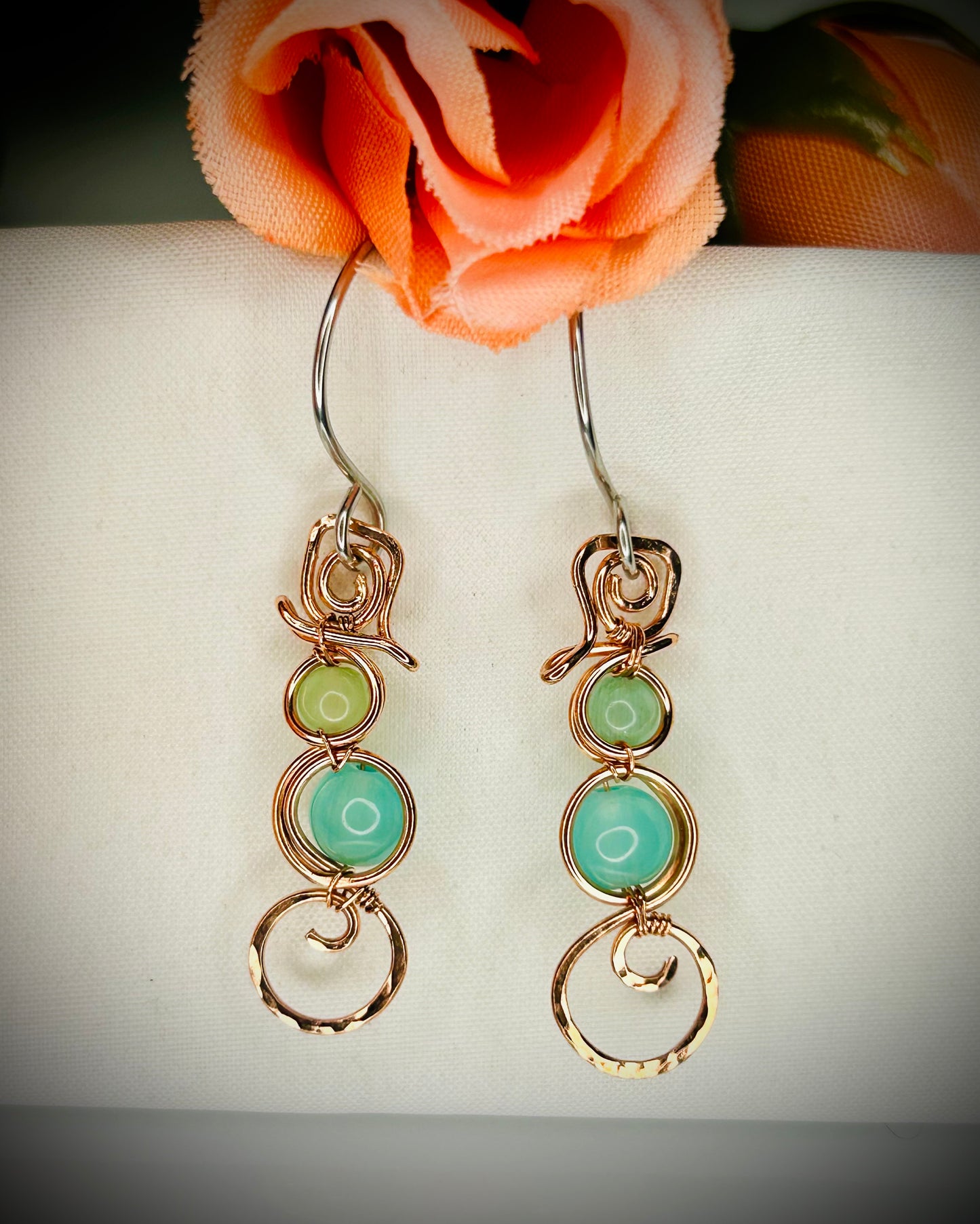 Copper Snowman Earrings