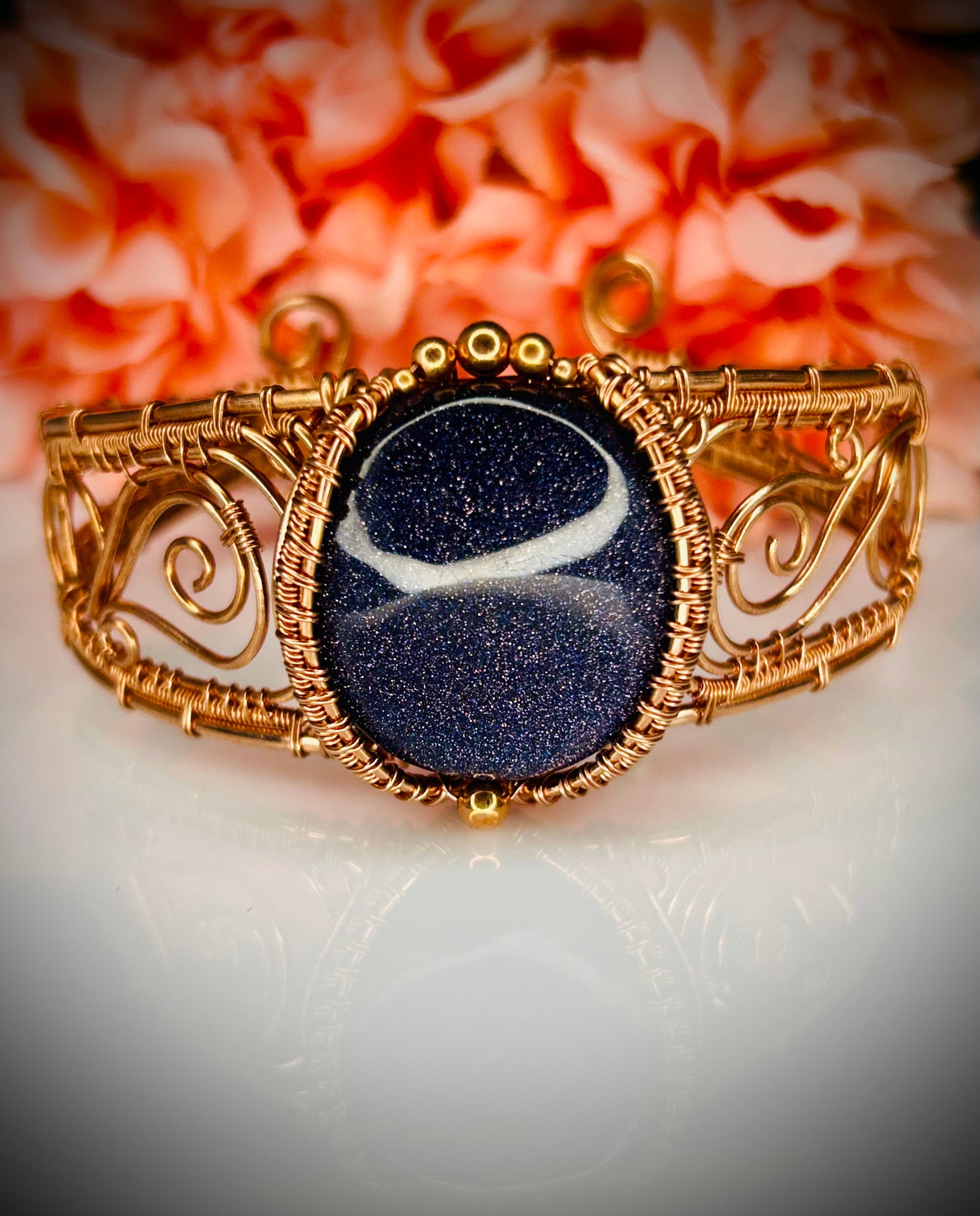 Copper Blue Goldstone Bracelet