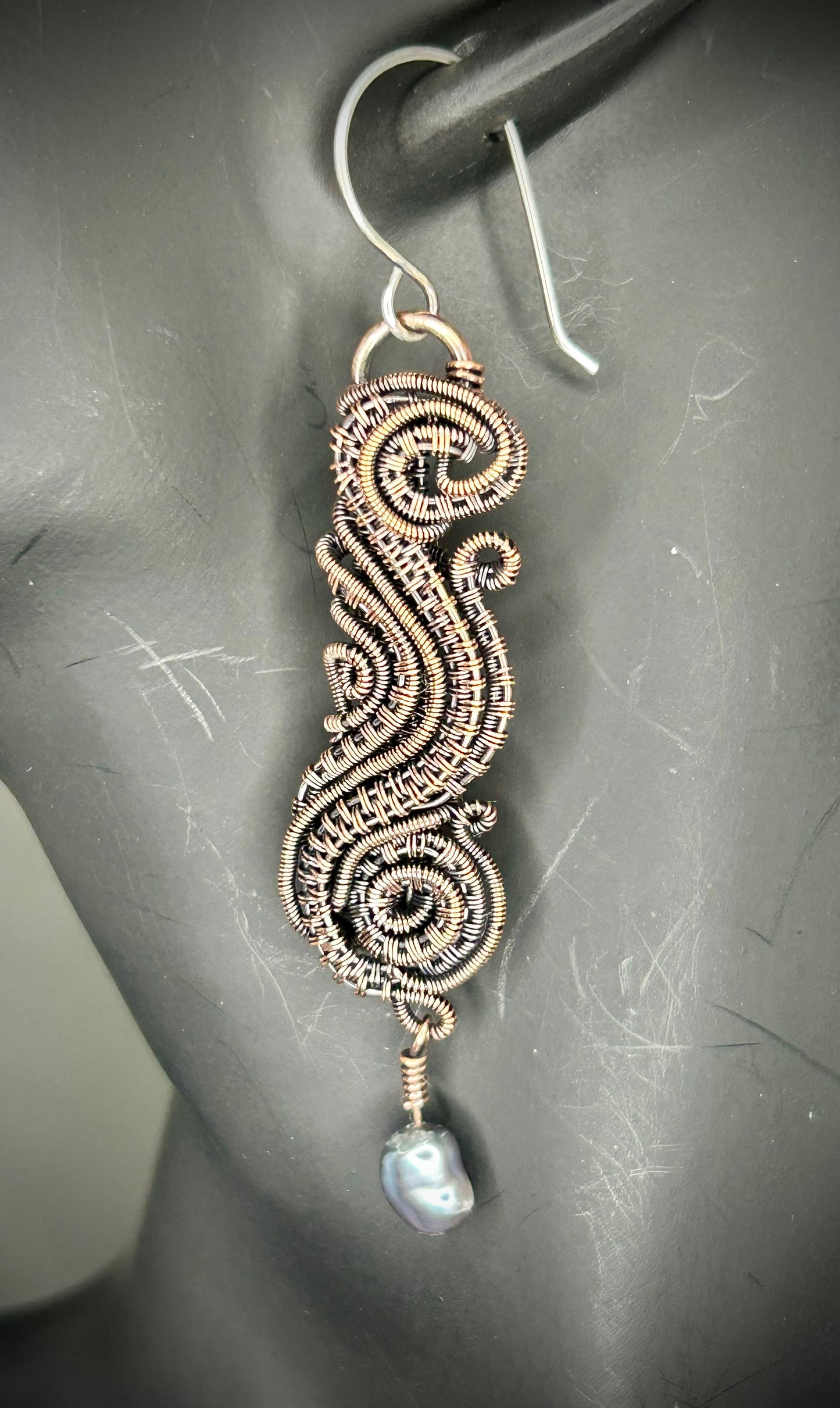 Copper Swirly Earrings