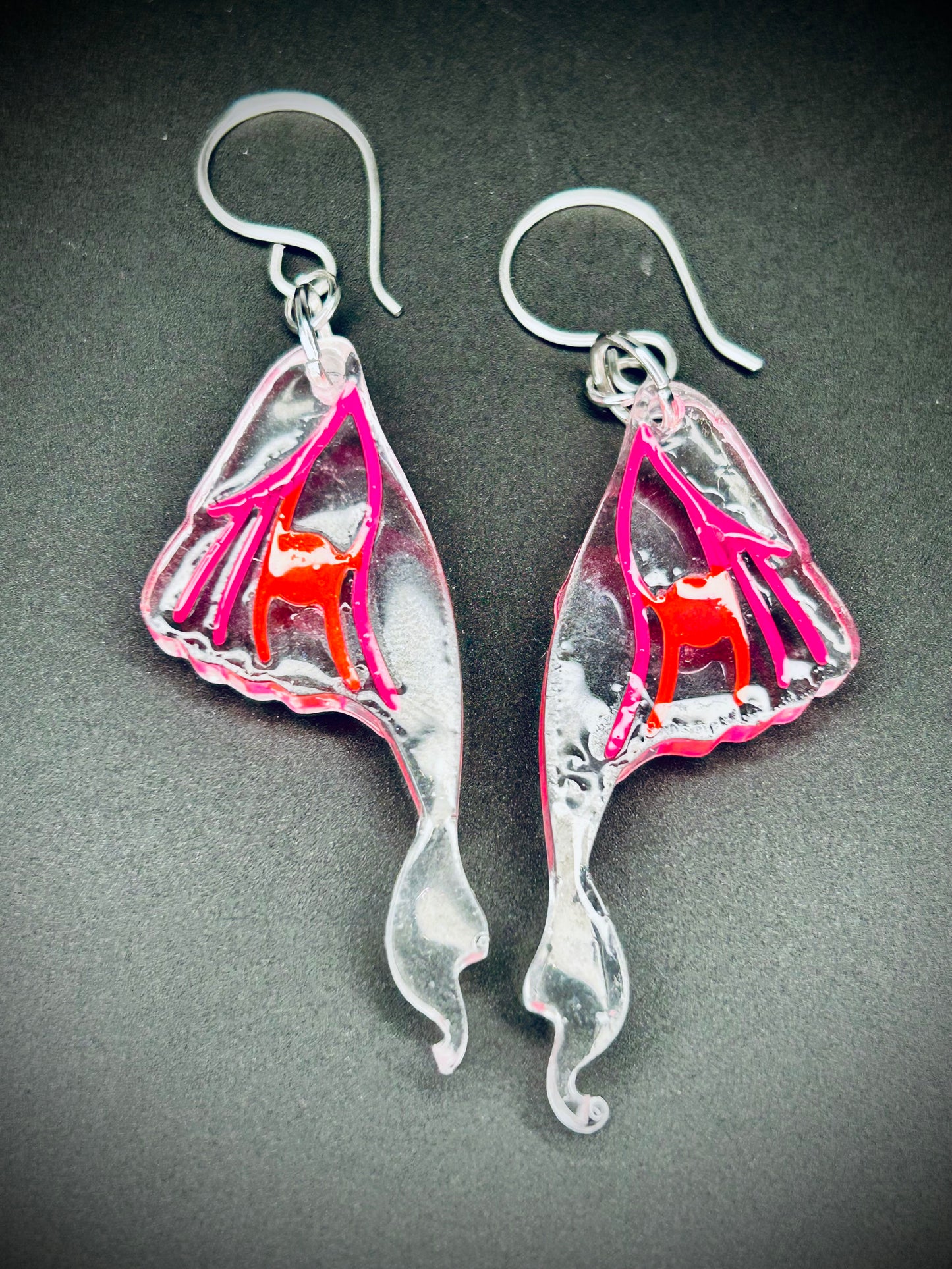 Resin Luna Moth Wing Earrings