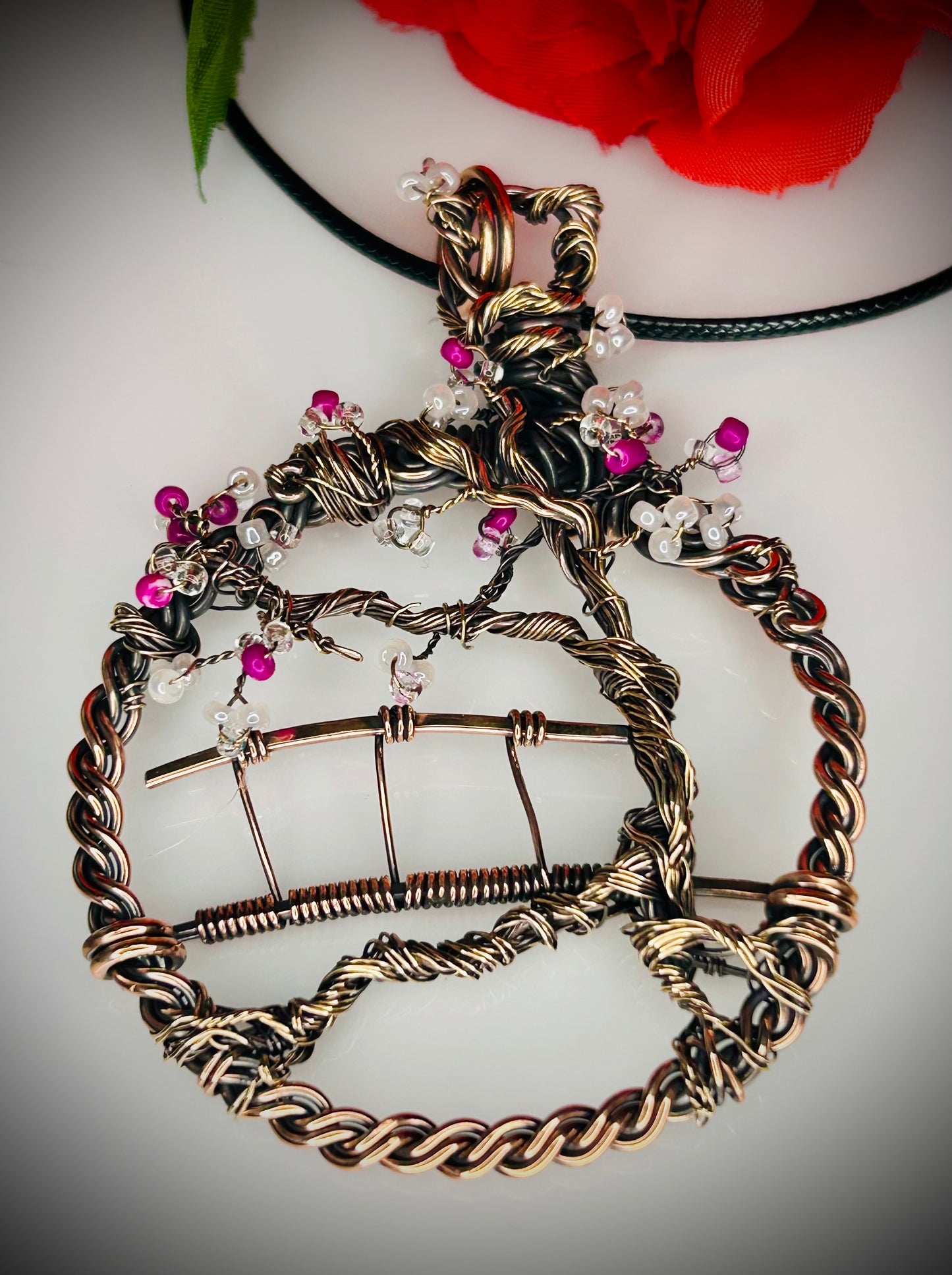 Copper/Bronze Cherry Blossom Garden Pendant