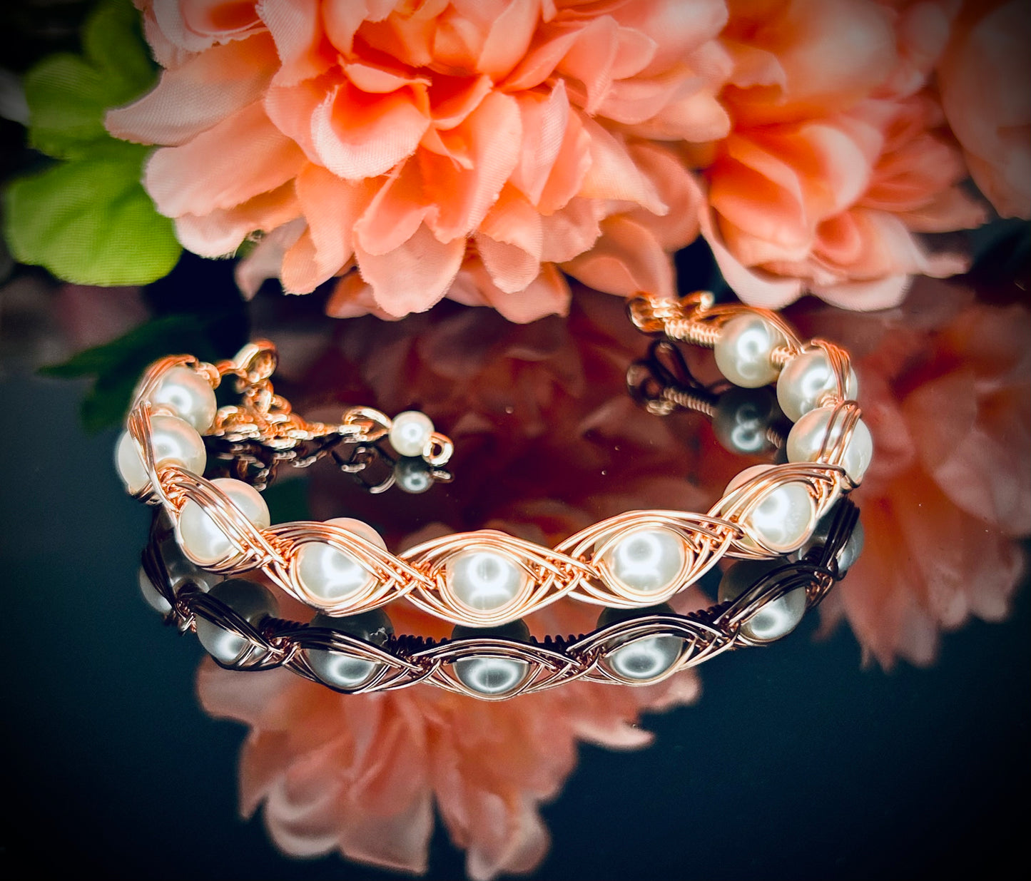 Herringbone Pearl Choker & Bracelet Set
