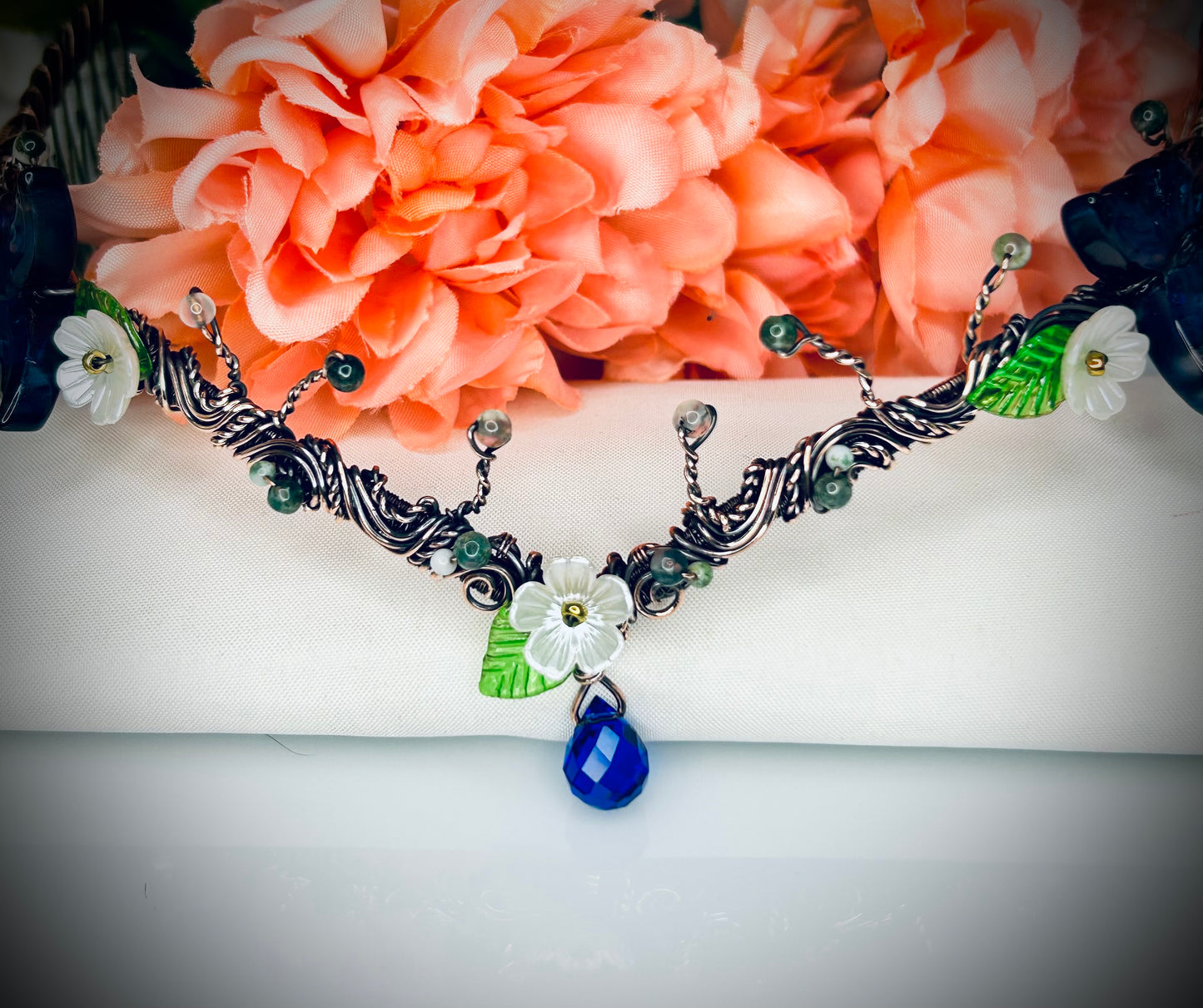 Butterfly and Moonstone Tiara and Earring Set