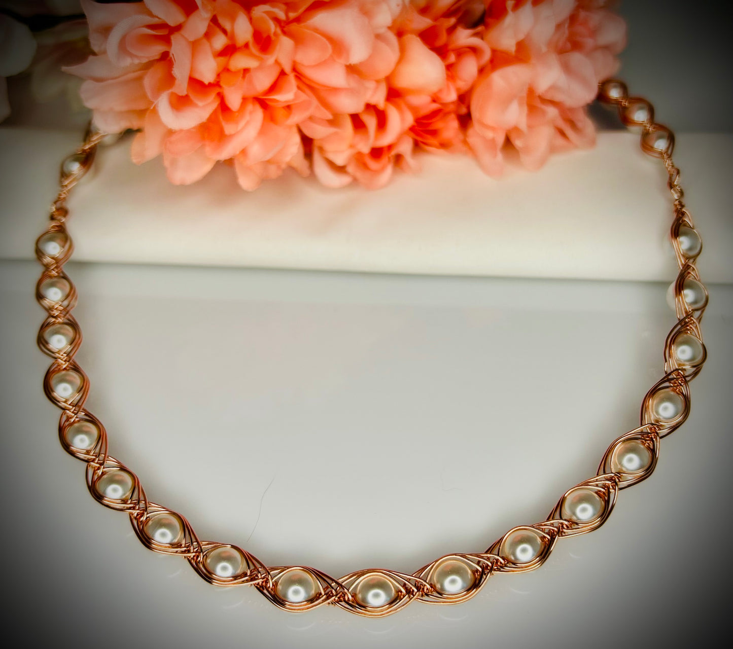 Herringbone Pearl Choker & Bracelet Set