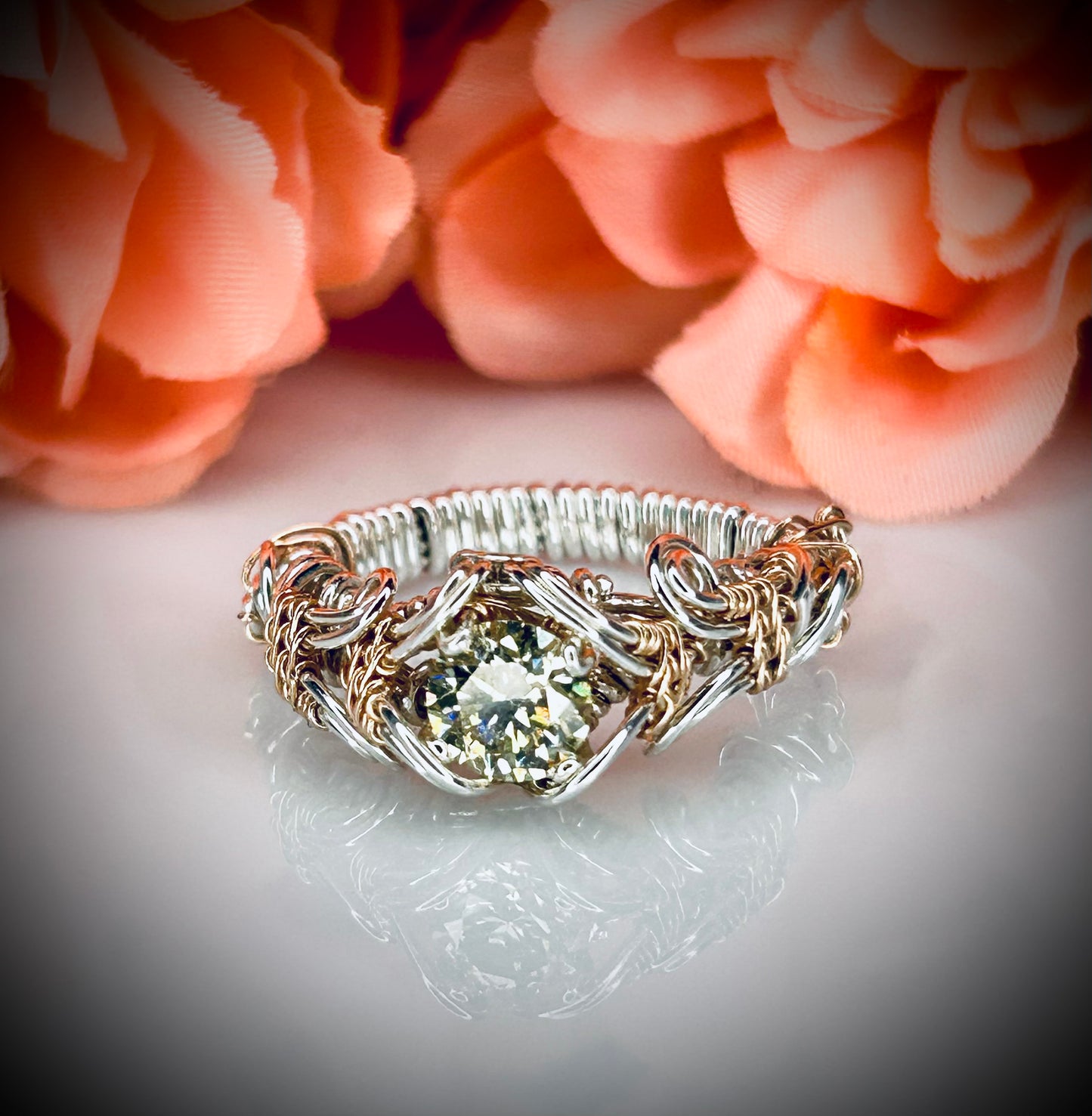 SS/RG Moissonite Ring