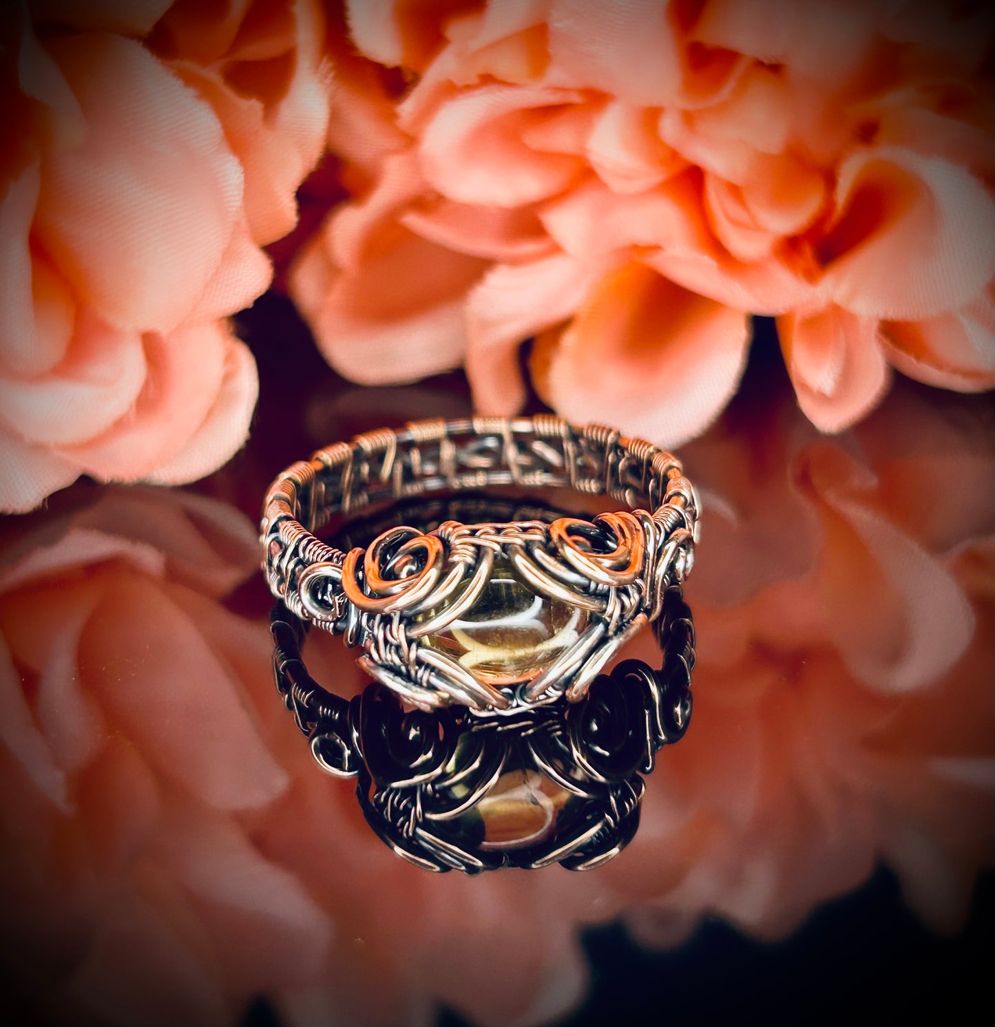Copper Citrin Ring size 10.5