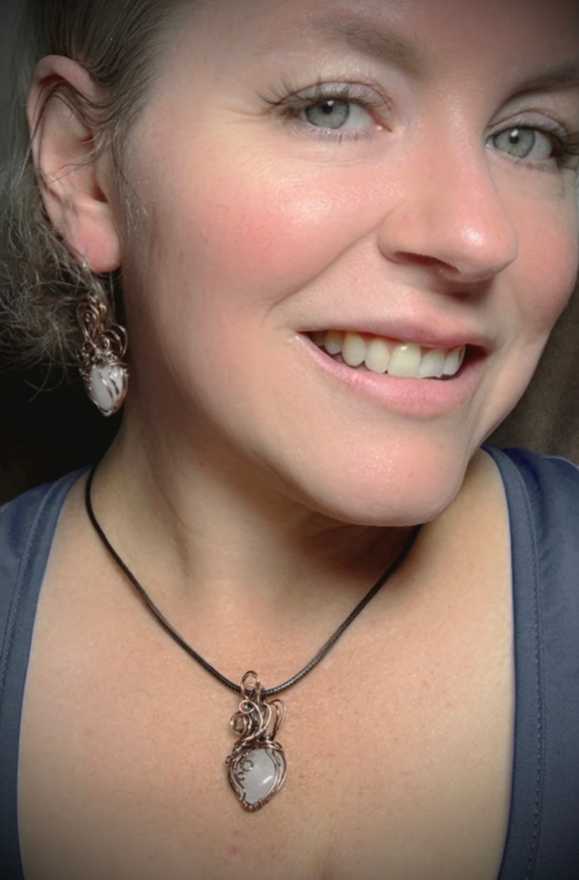Heart Pendant and Earring set