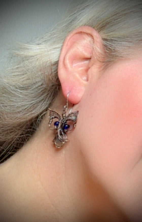 Abalone Shell Owl Earrings