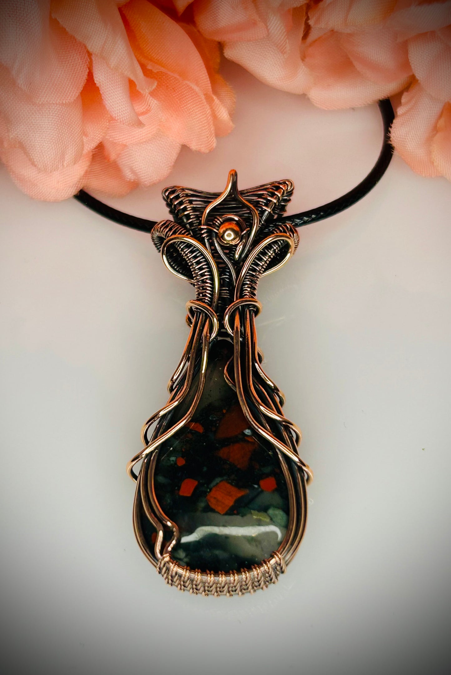 Copper African Bloodstone Pendant