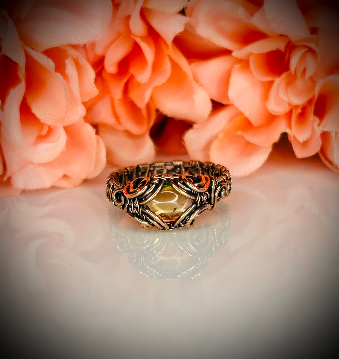 Copper Citrin Ring size 10.5