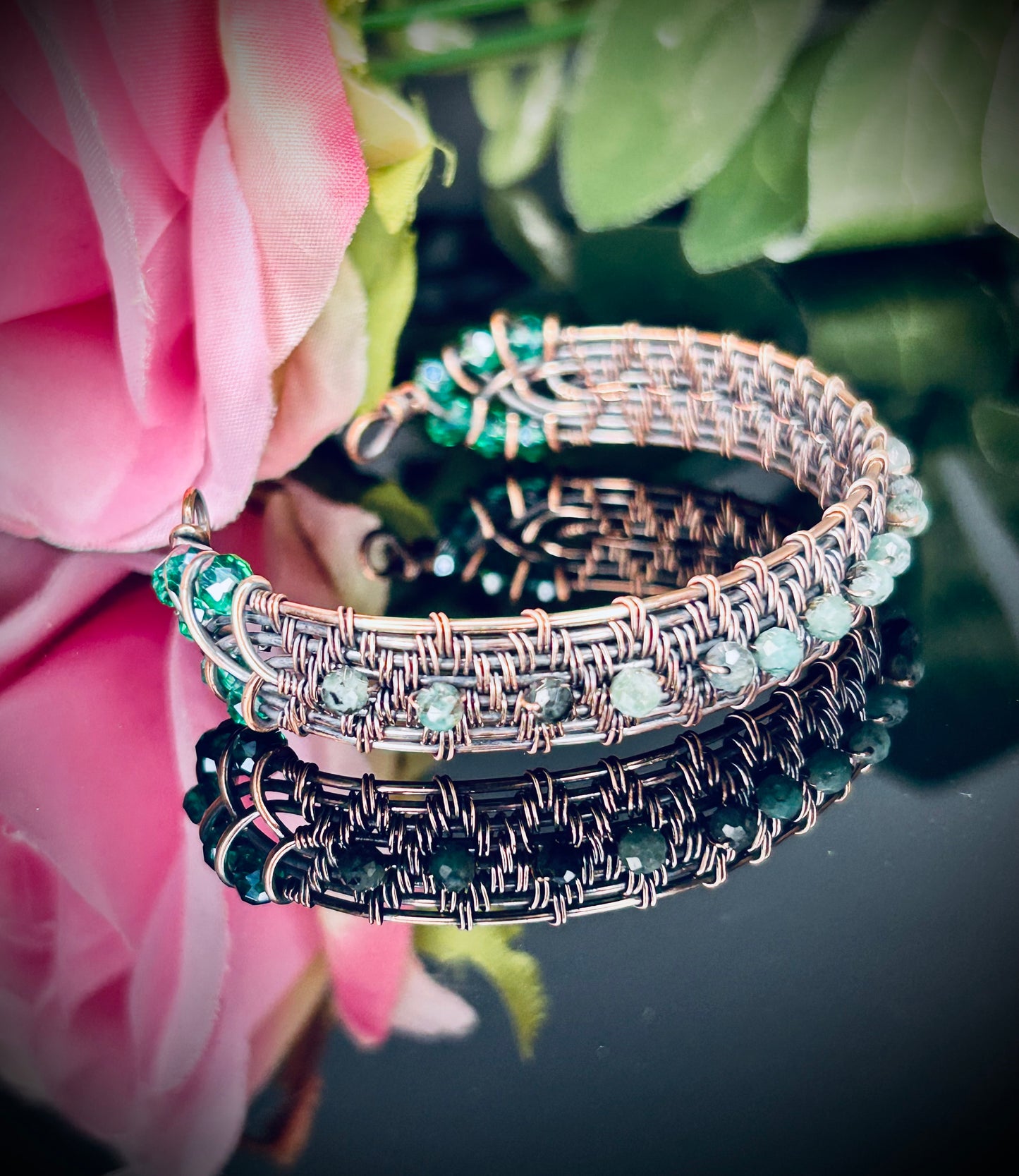 Copper Emerald Bracelet