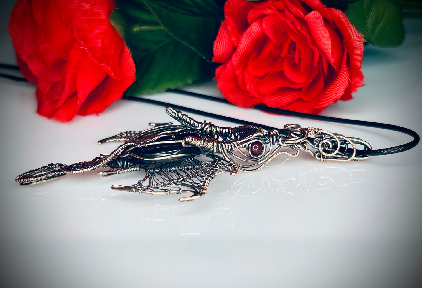 Copper Tiger Iron & Ruby Jade Dragon