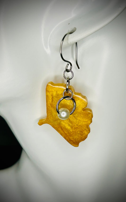 Resin Ginkgo Leaf Earrings