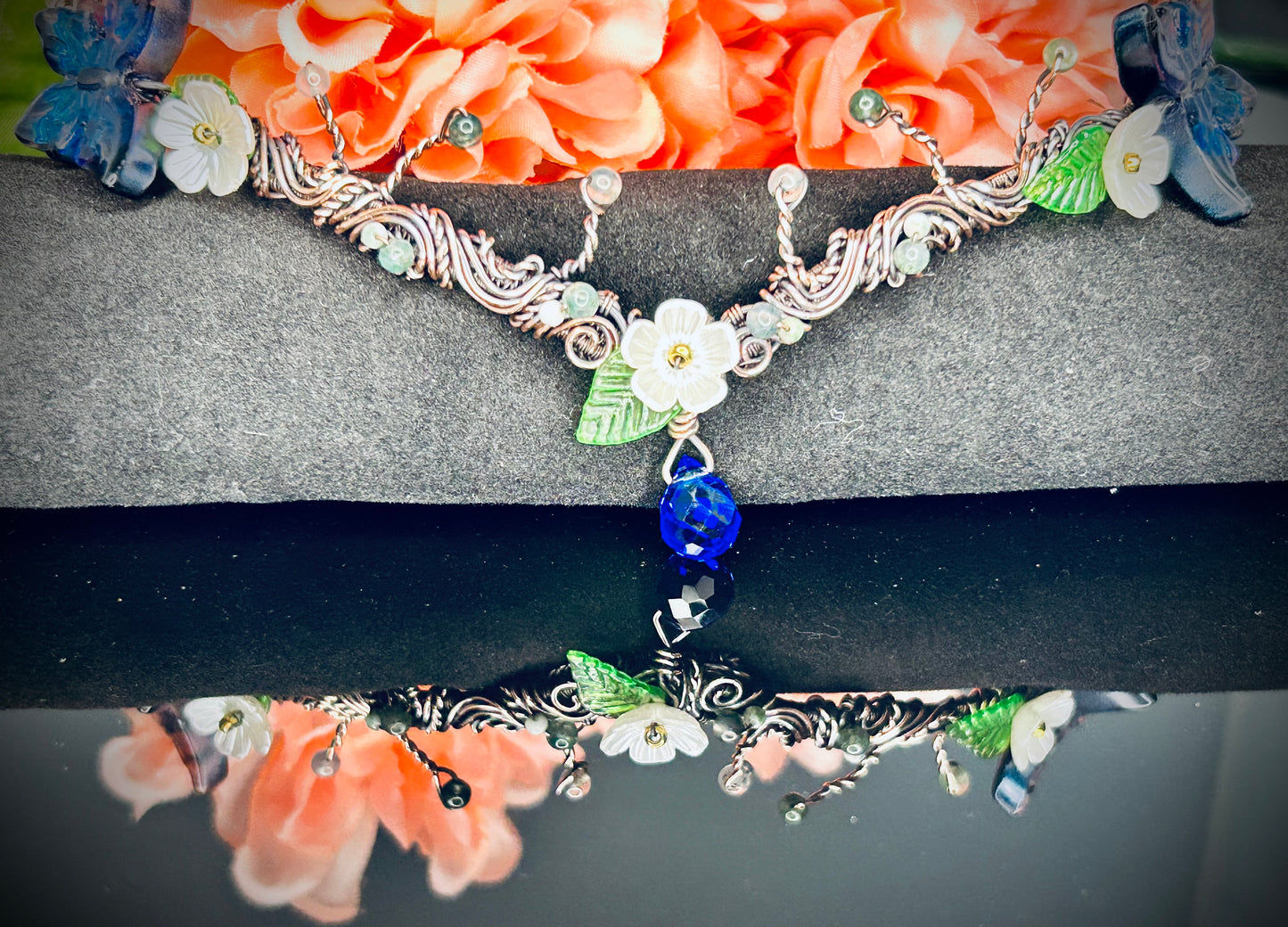Butterfly and Moonstone Tiara and Earring Set