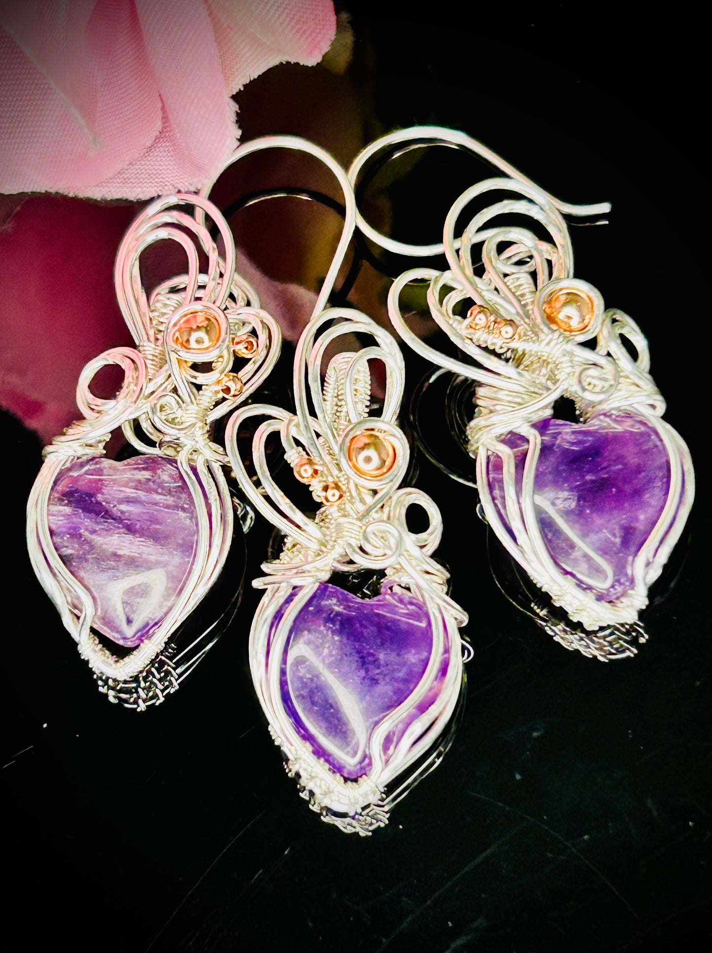 Heart Pendant and Earring set
