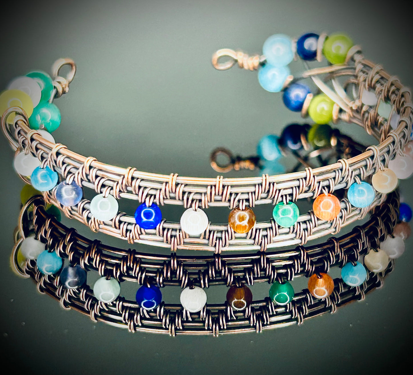 Copper Cat’s Eye Diamond Weave Bracelet