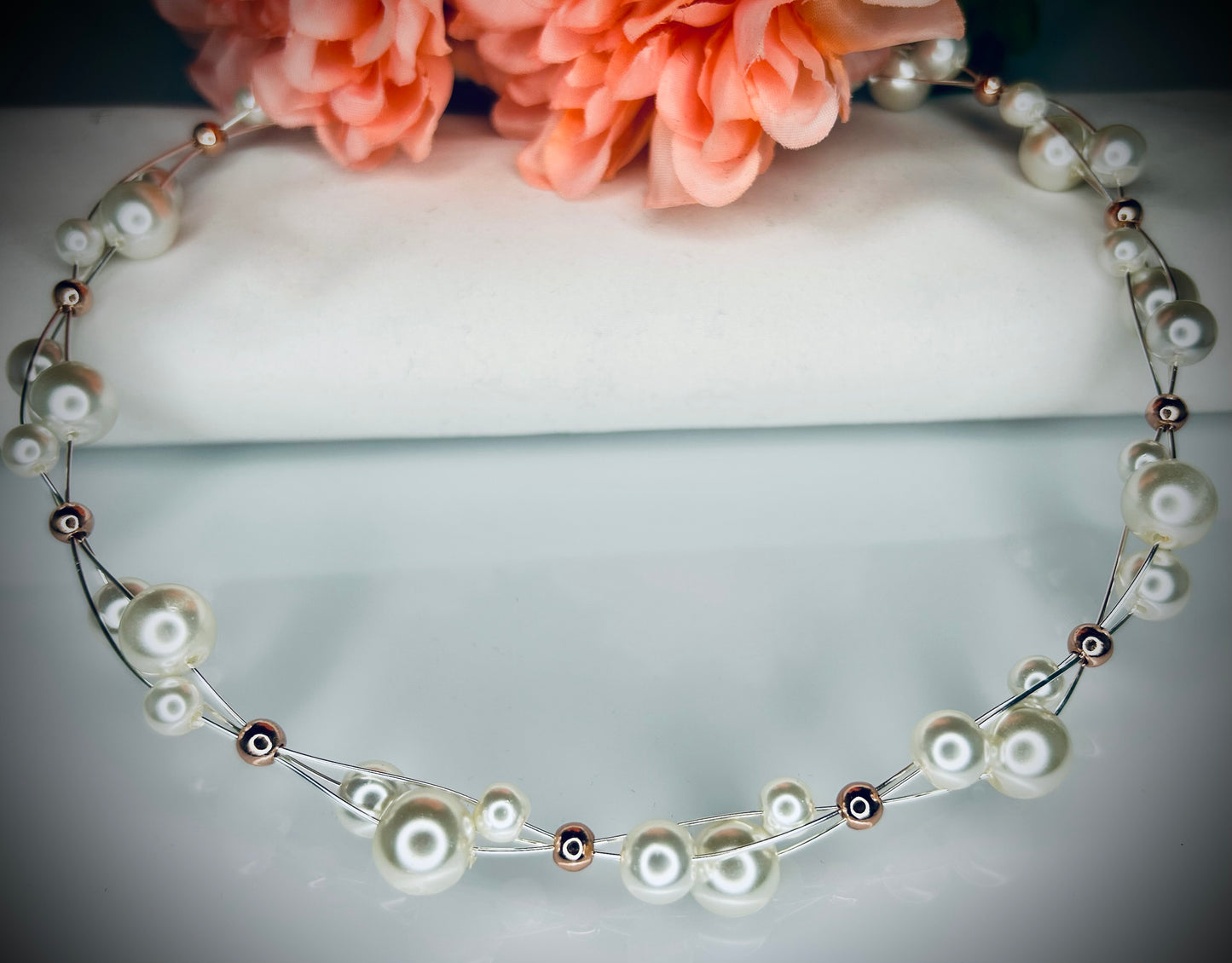 Pearl Choker, Bracelet, & Earring Set