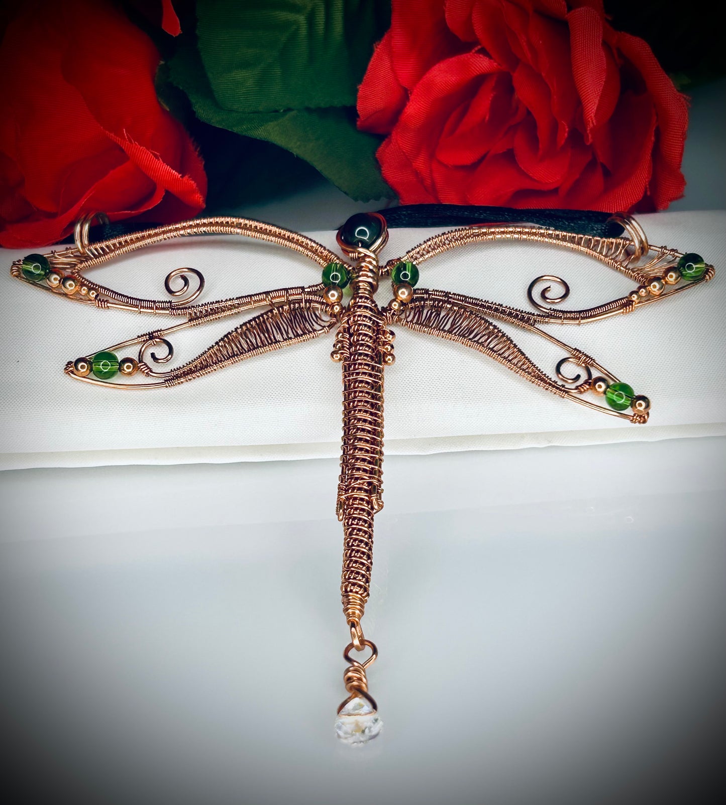 Rainbow Obsidian Dragonfly Pendant