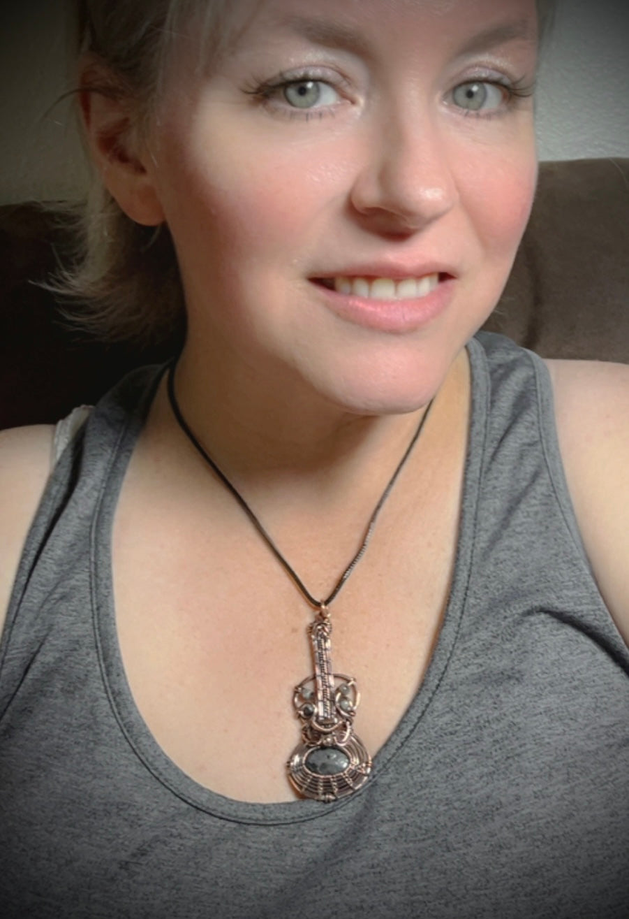 Copper Guitar Pendant