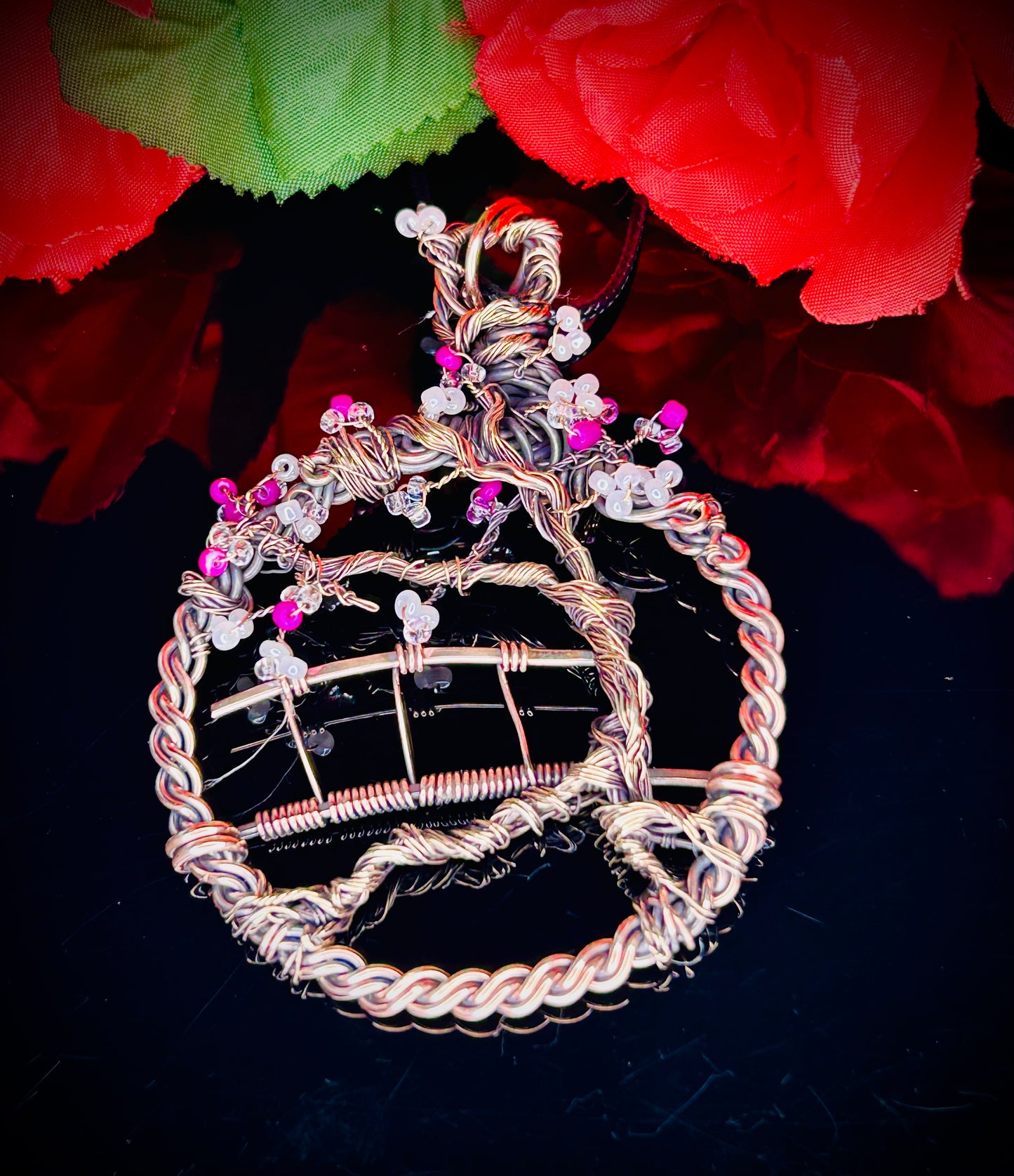Copper/Bronze Cherry Blossom Garden Pendant