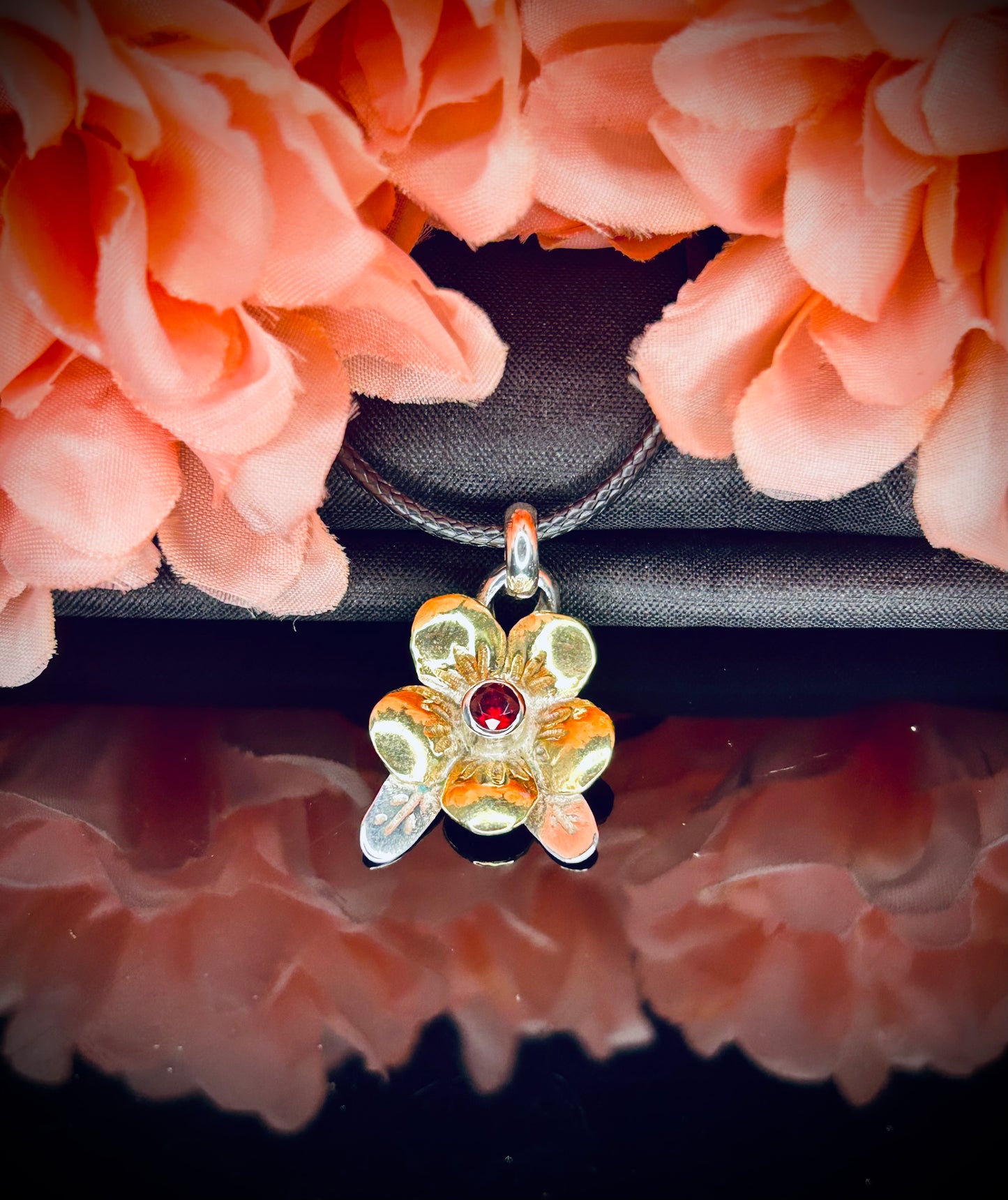 Nugold/Silver Blossom Pendant