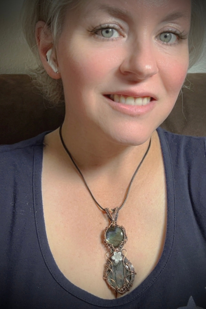 Copper Double Labradorite Pendant