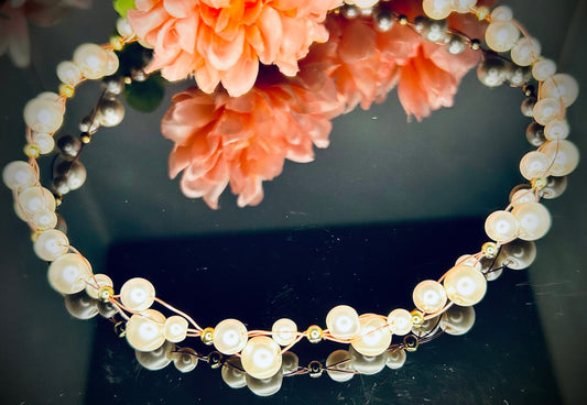 Pearl Choker, Bracelet, & Earring Set