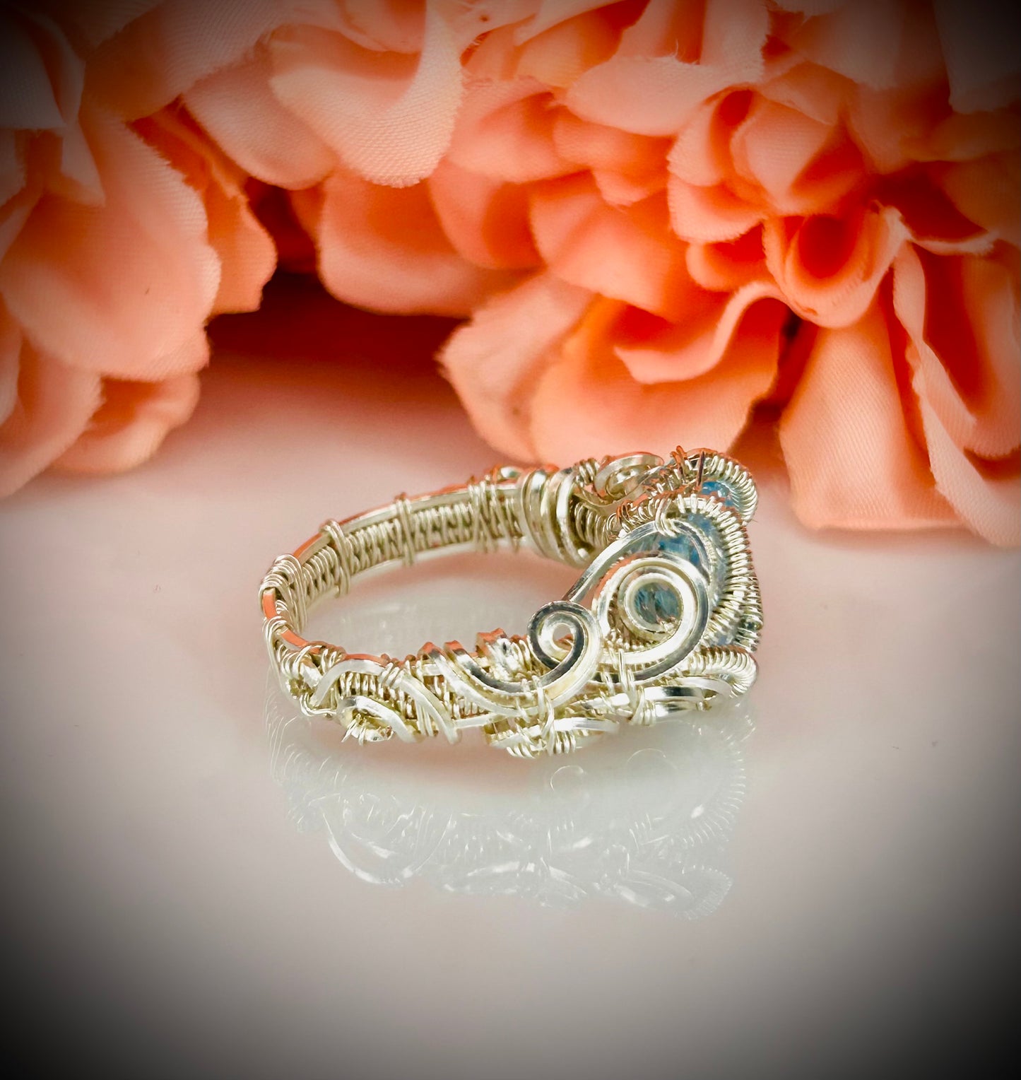 Silver Sky Blue Topaz Ring size 7