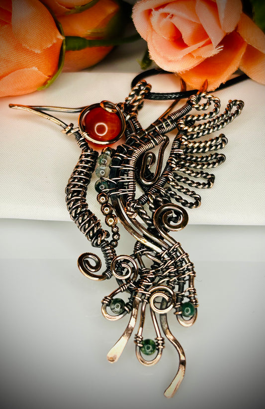 Copper Hummingbird Pendant