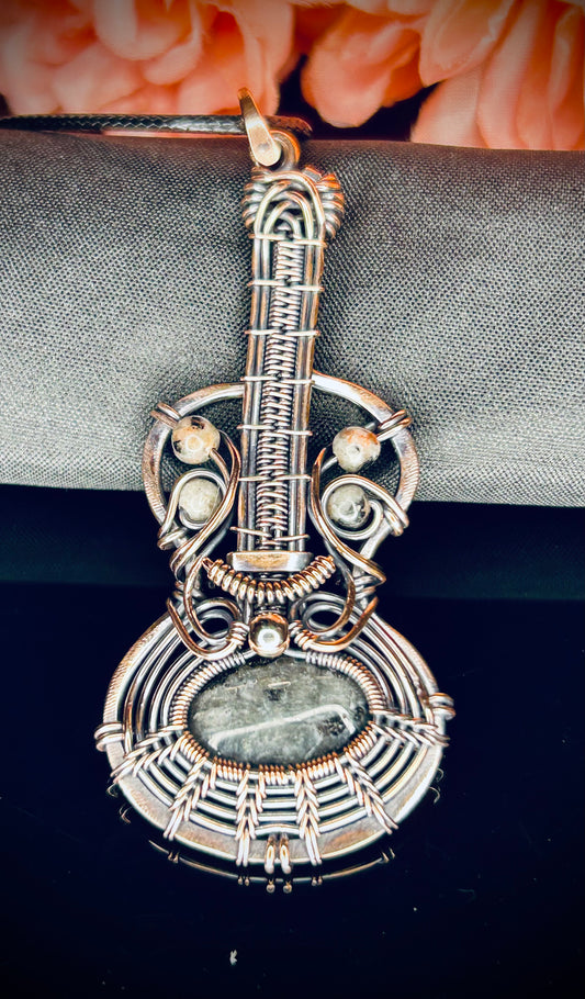 Copper Guitar Pendant
