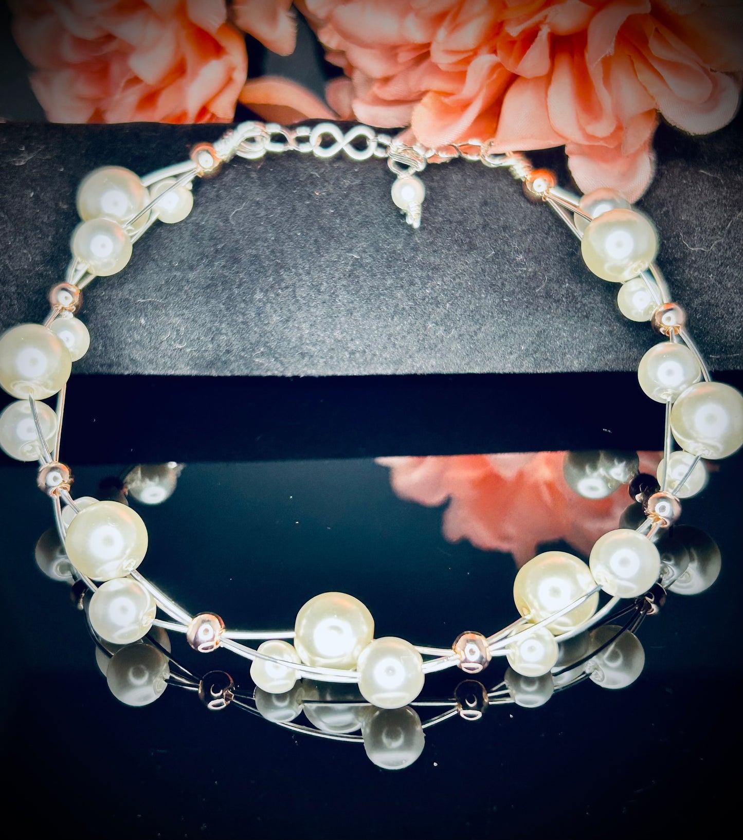 Pearl Choker, Bracelet, & Earring Set