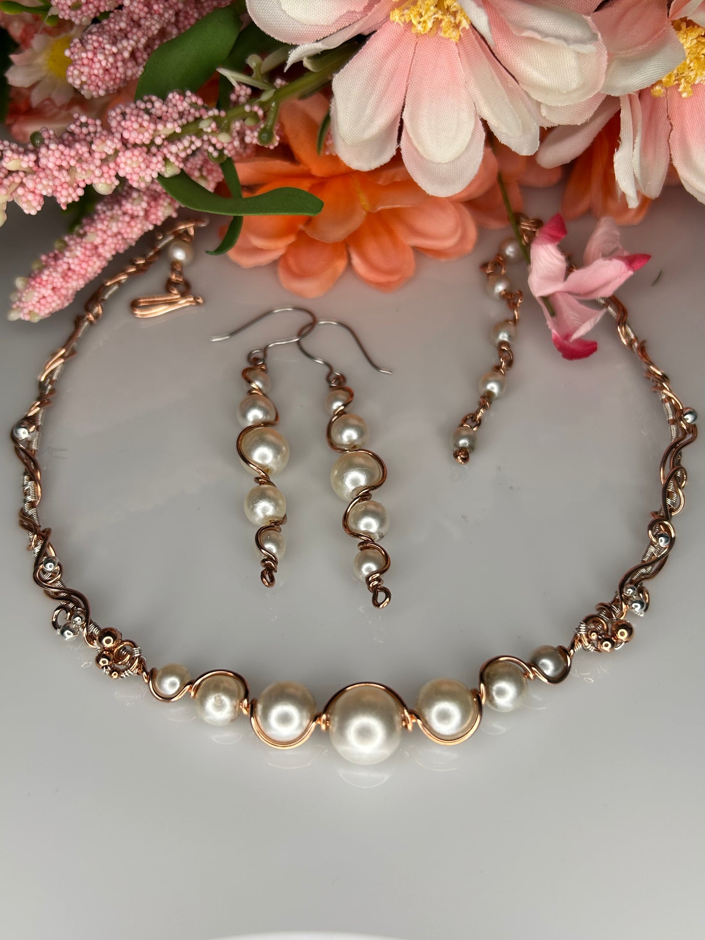 Pearl Choker and Earring Set