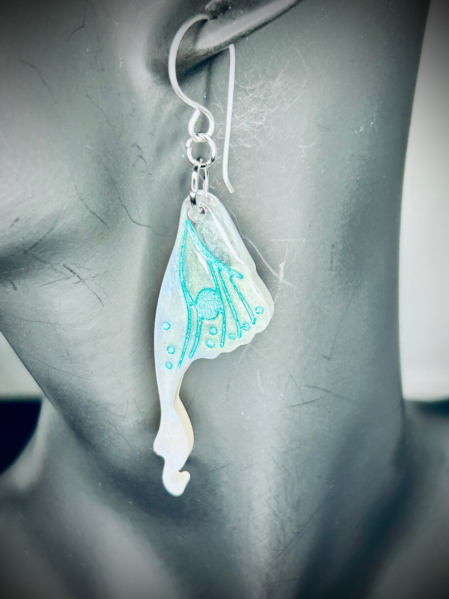 Resin Luna Moth Wing Earrings