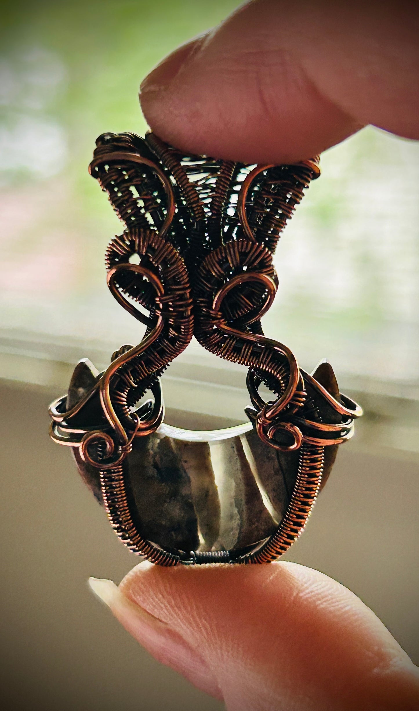 Copper Petrified Wood Pendant
