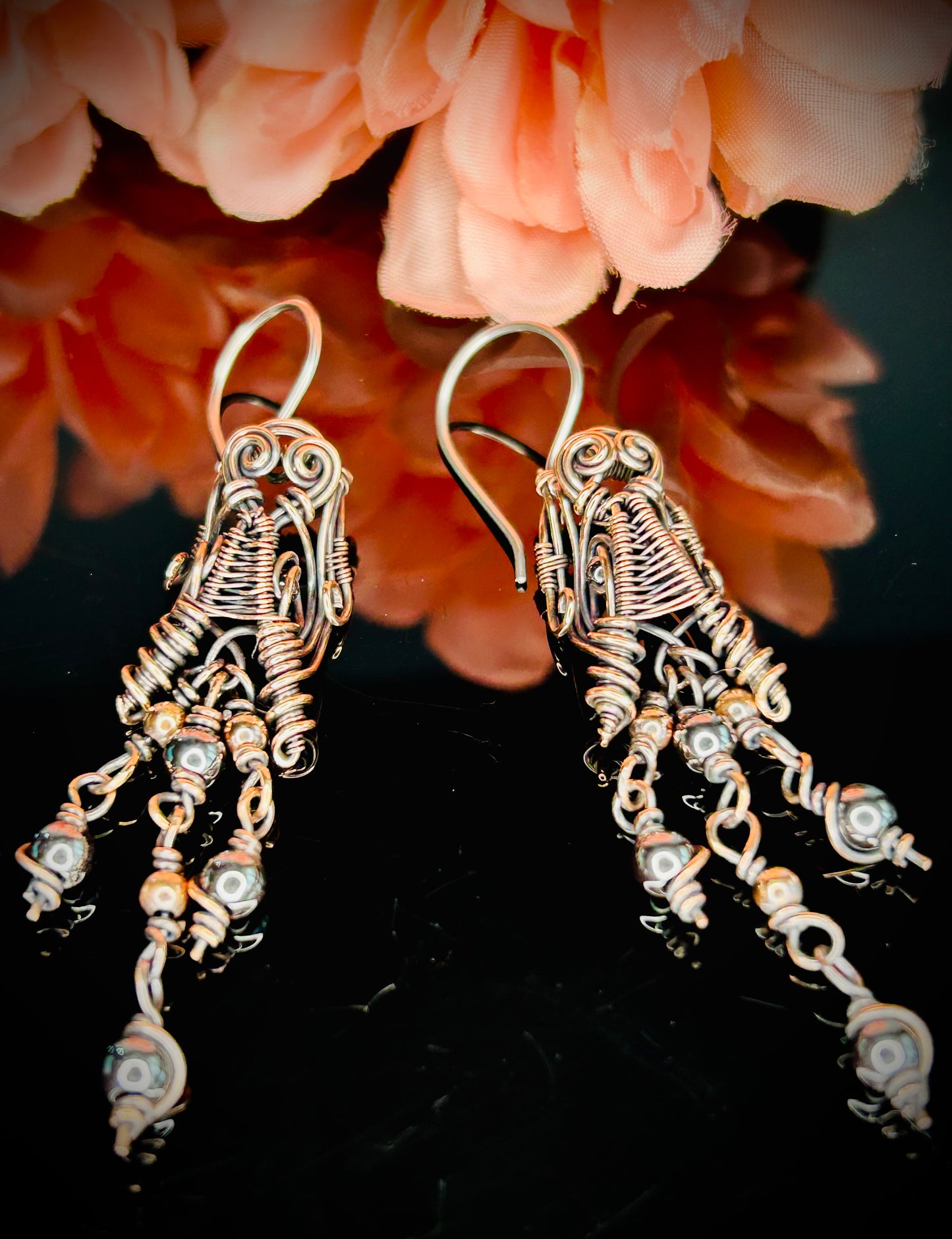 Copper Hematite Dragon Head Earrings