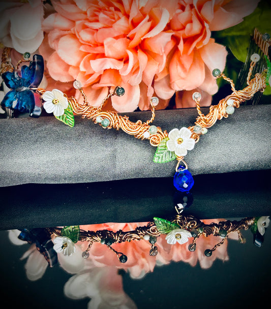 Butterfly and Moonstone Tiara and Earring Set