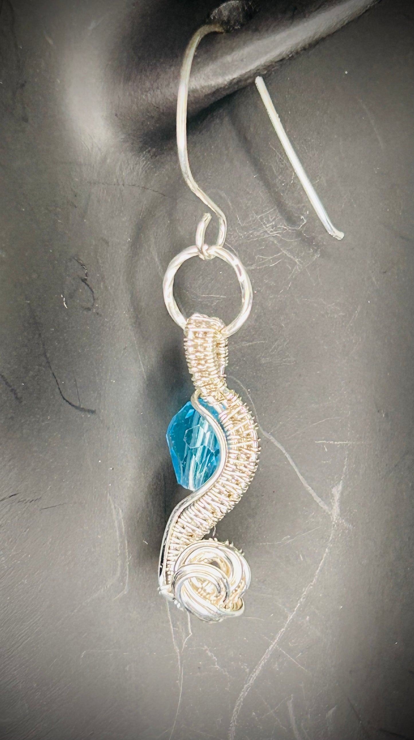 Silver Flower Pendant and Earrings Set.