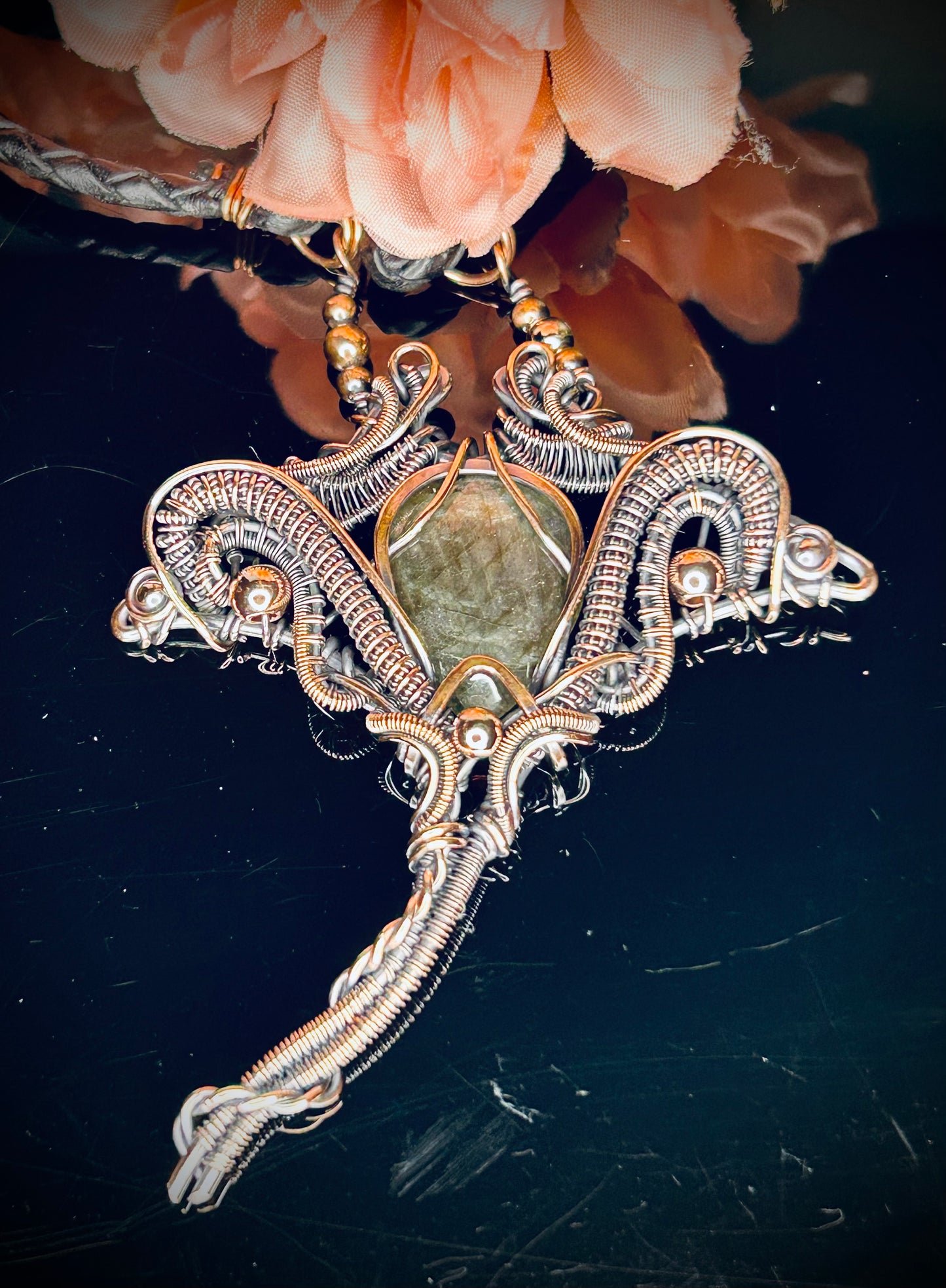 Copper Manta Ray Pendant